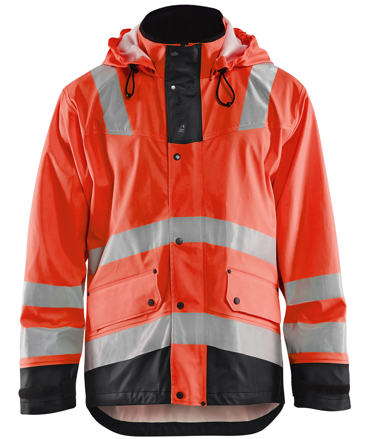 Bl&aring;kl&auml;der Heavy Weight rain jacket, Hi-vis Red/Black