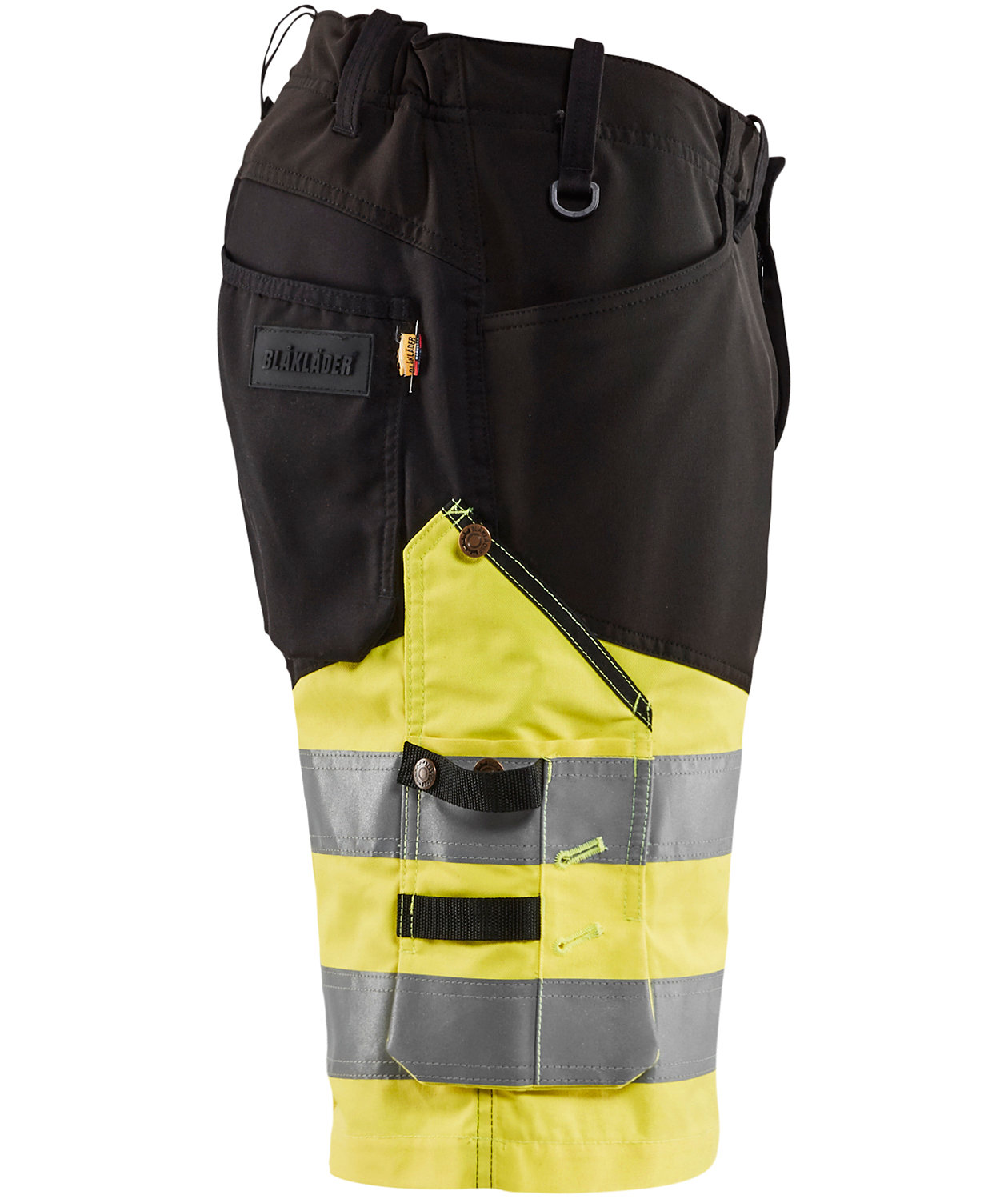 Bl&aring;kl&auml;der arbejdsshorts, Sort/Hi-Vis Gul, large image number 2