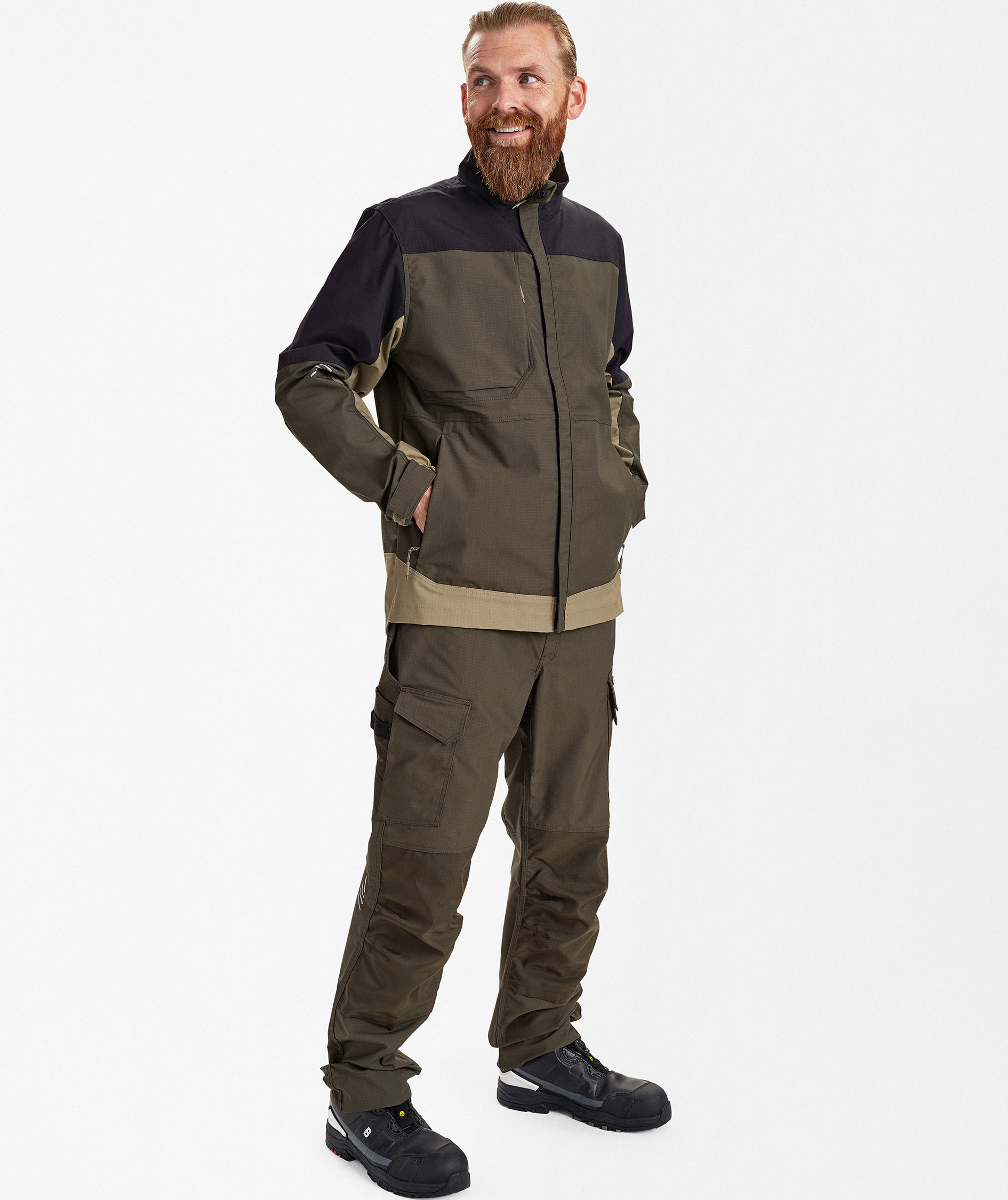 Engel Entire arbetsjacka, Forest Green/Black, large image number 2