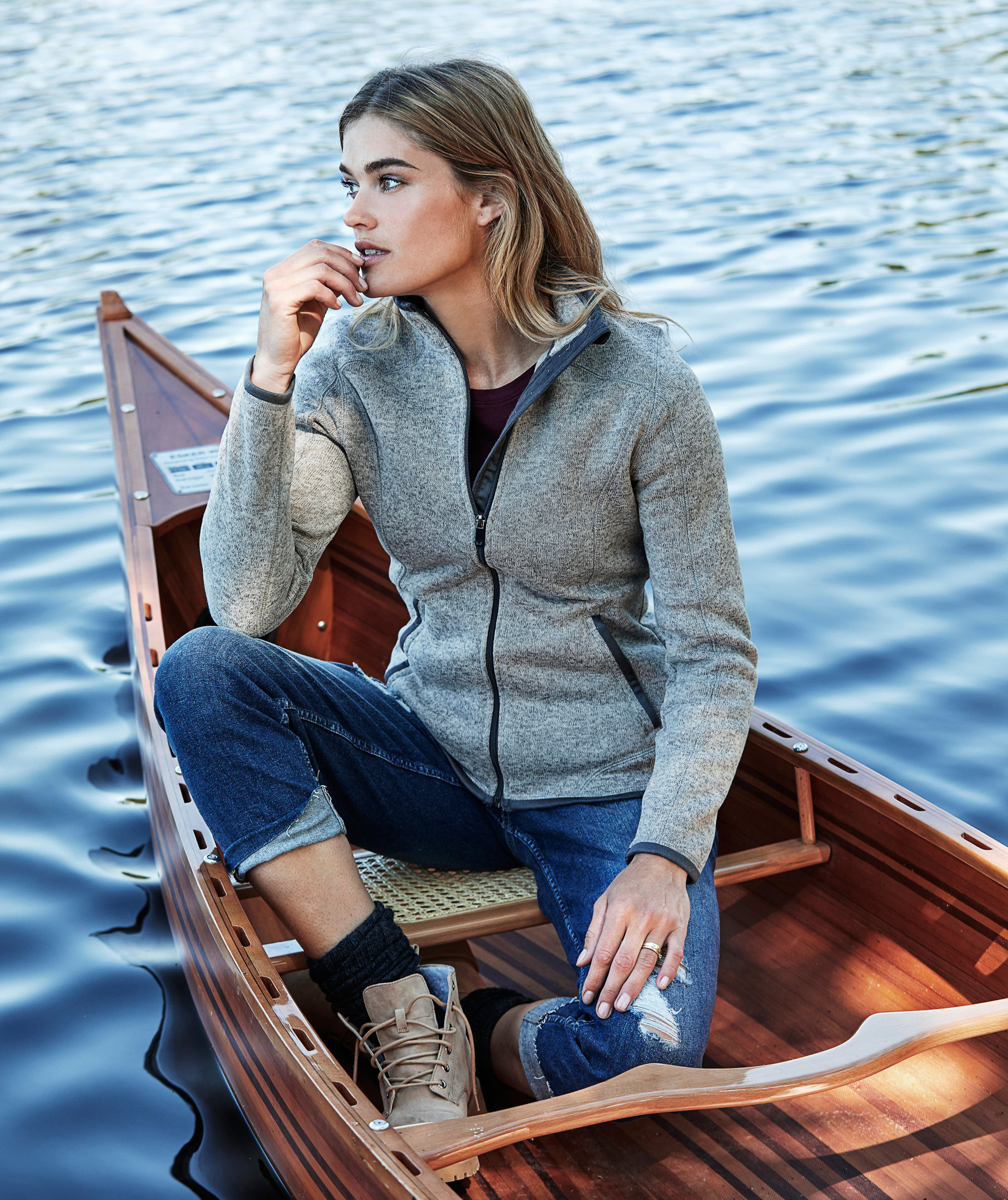 Tee Jays Aspen fleecejacka dam, Gr&aring;melerad