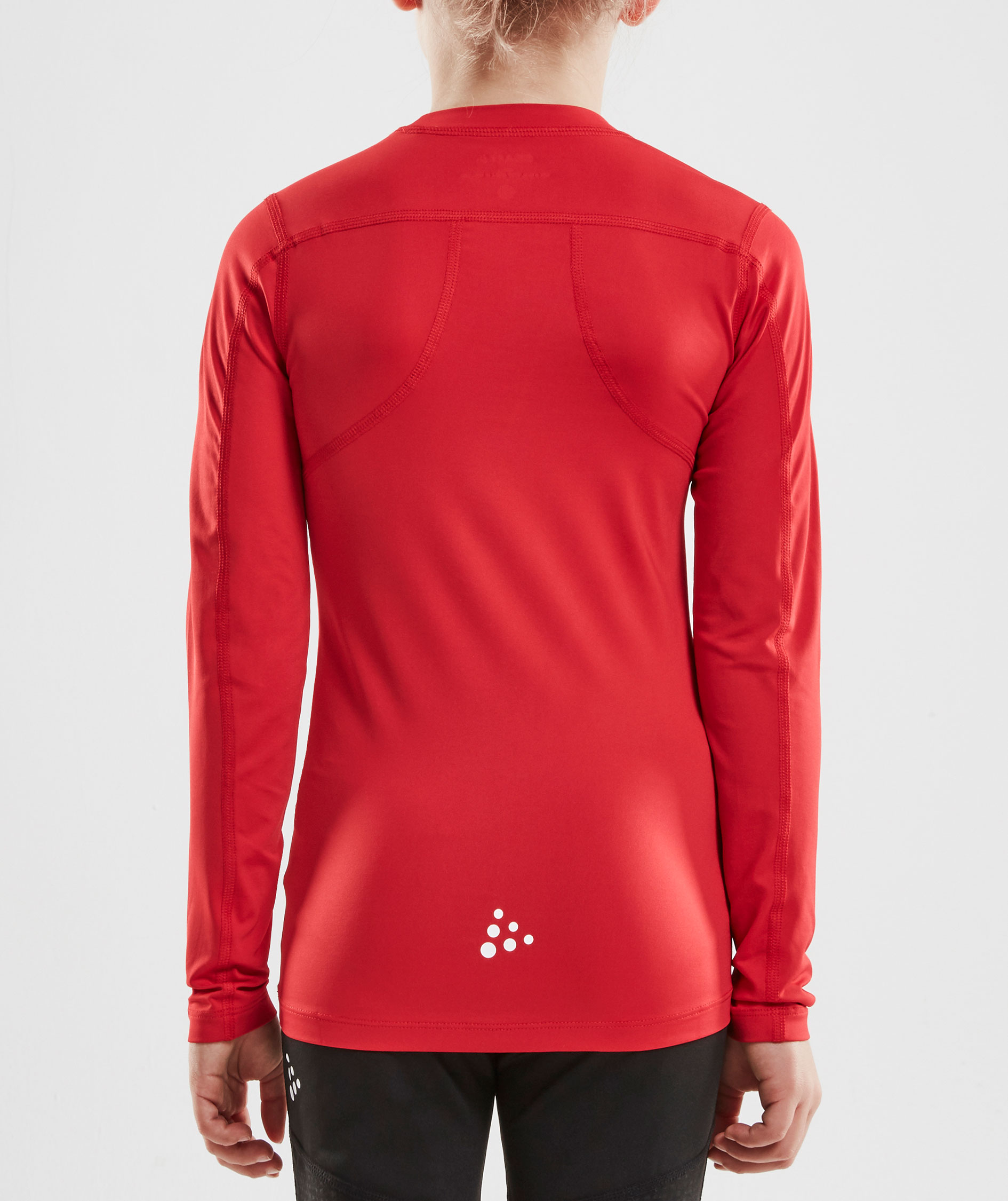 Craft Pro Control Compression langermet T-skjorte for barn, Bright red, large image number 2
