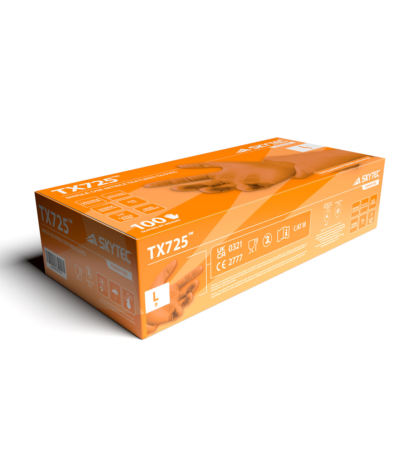 Skytec TX725&trade; nitril eng&aring;ngshandskar 100 st., Orange, large image number 3