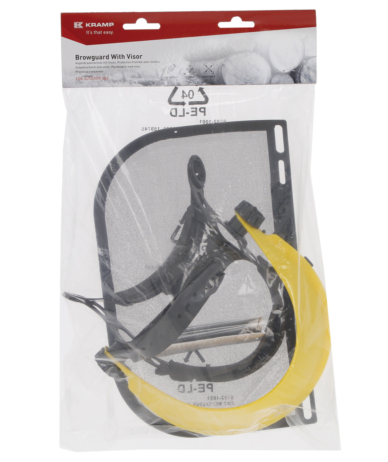 Kramp face shield with steel mesh visor, Yellow/Black, Yellow/Black, large image number 2