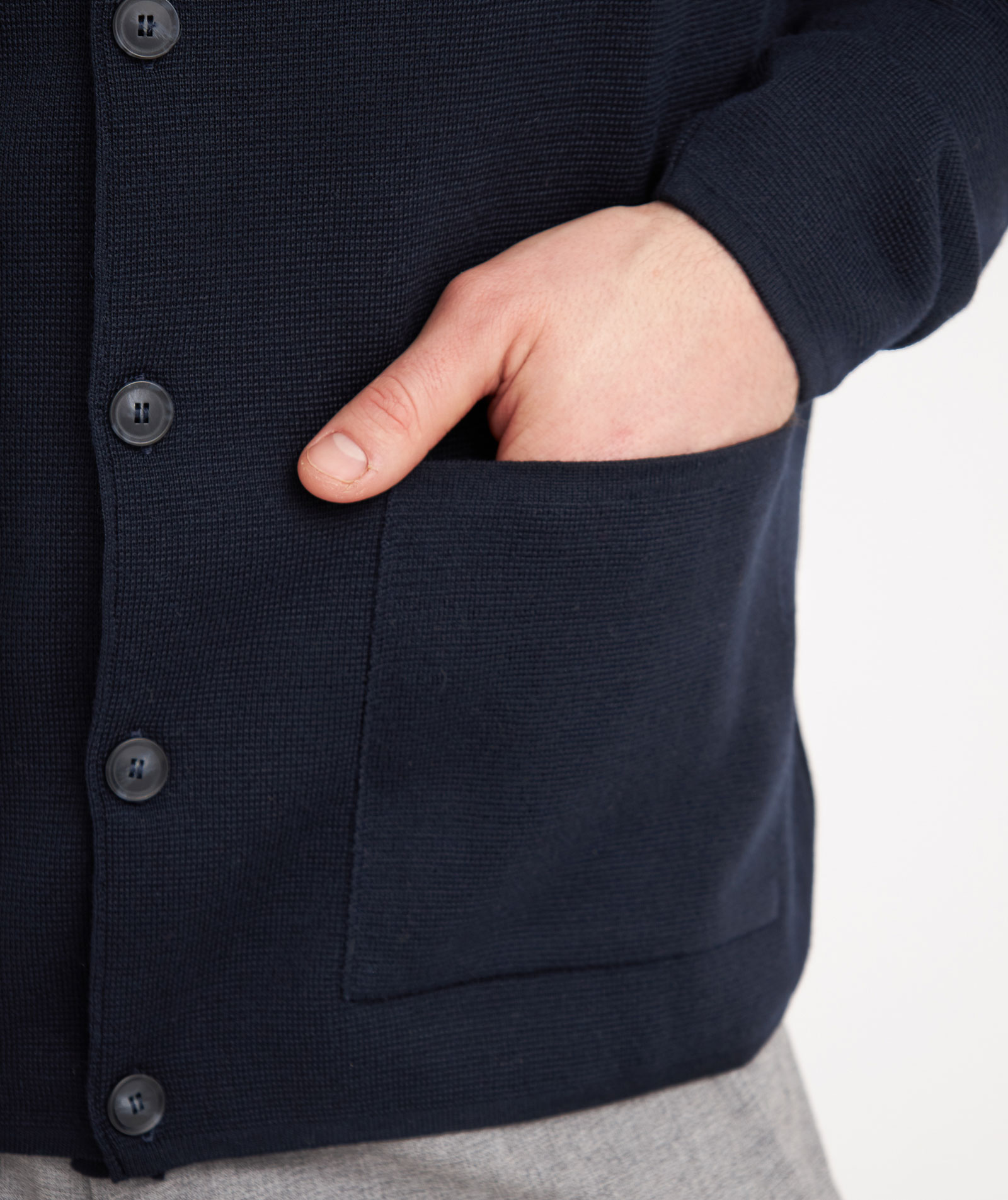 Clipper Manchester cardigan med knapper, Dark navy, large image number 5