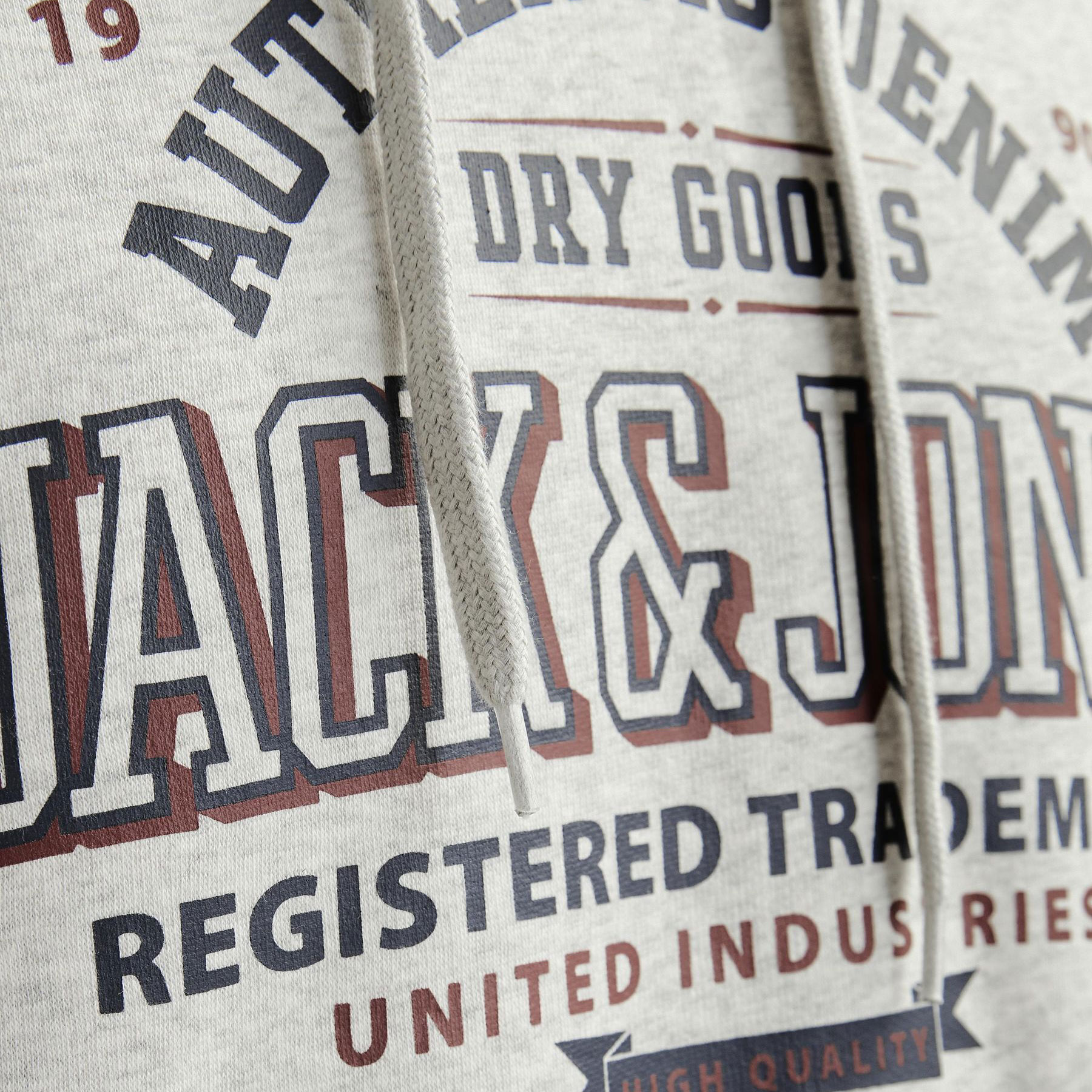 Jack & Jones JJELOGO hoodie, White melange, large image number 3