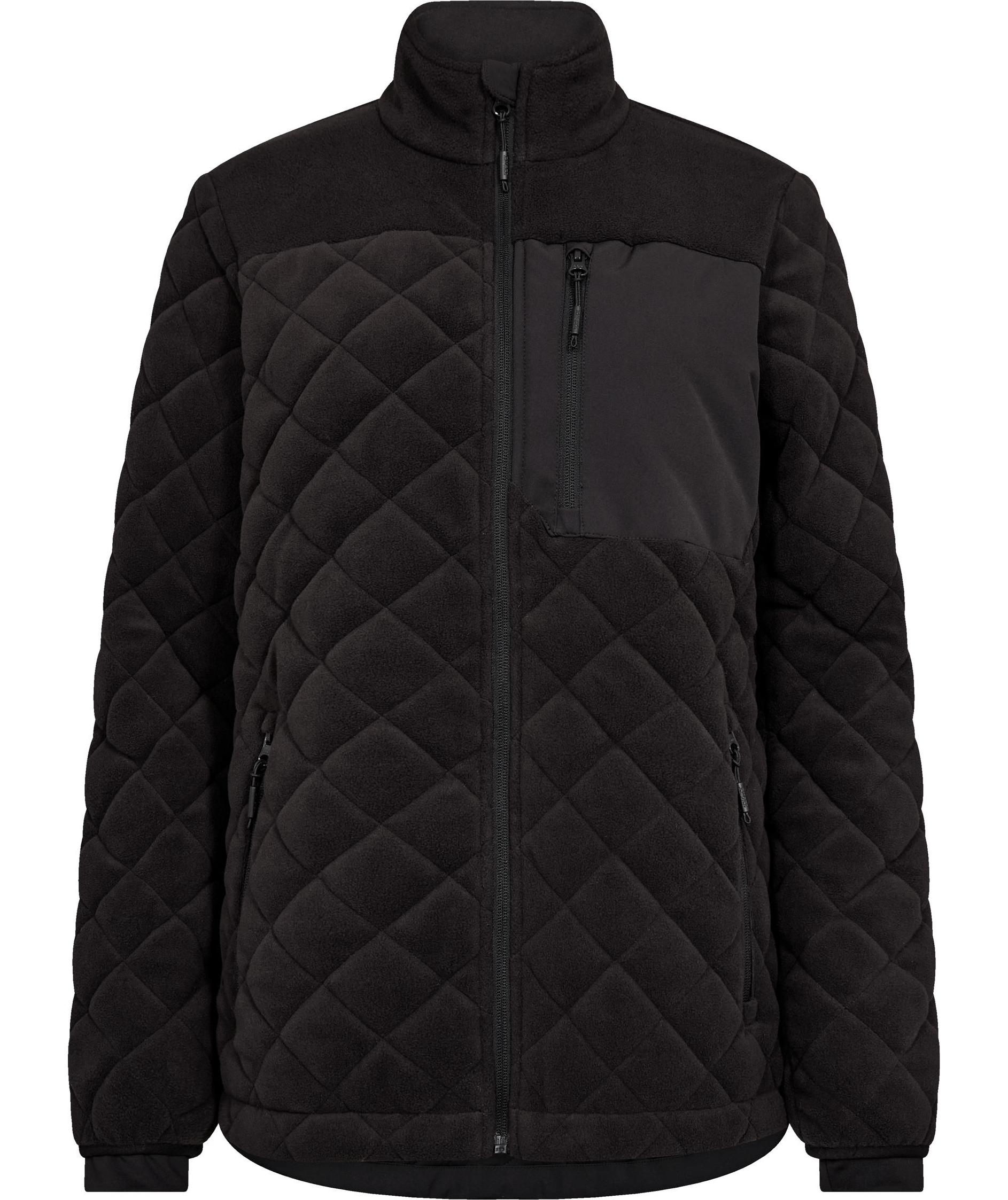 Engel Entire vattert dame fleecejakke, Svart