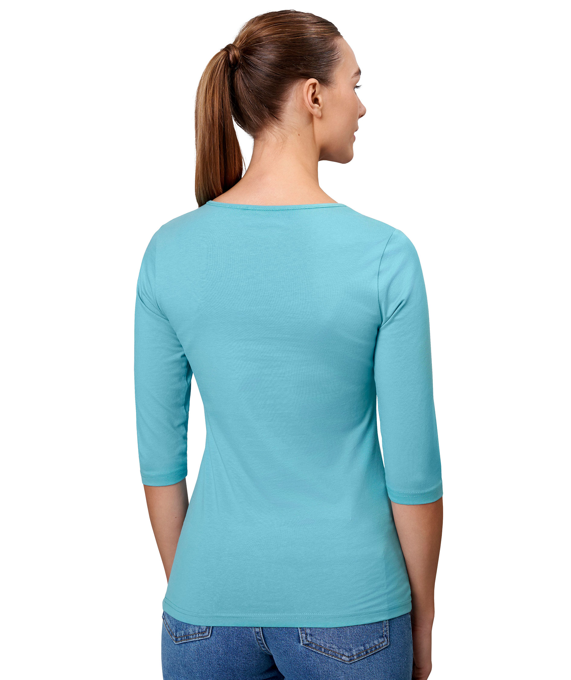 ID 3/4 &auml;rmad stretch T-shirt dam, Dusty Aqua, large image number 6
