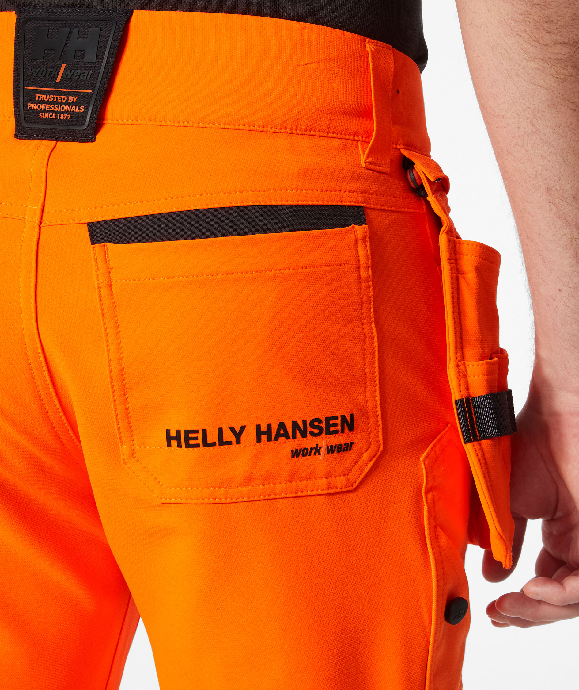 Helly Hansen ICU BRZ h&aring;ndv&aelig;rkerbukser full stretch, Hi-vis Orange/Ebony, large image number 5