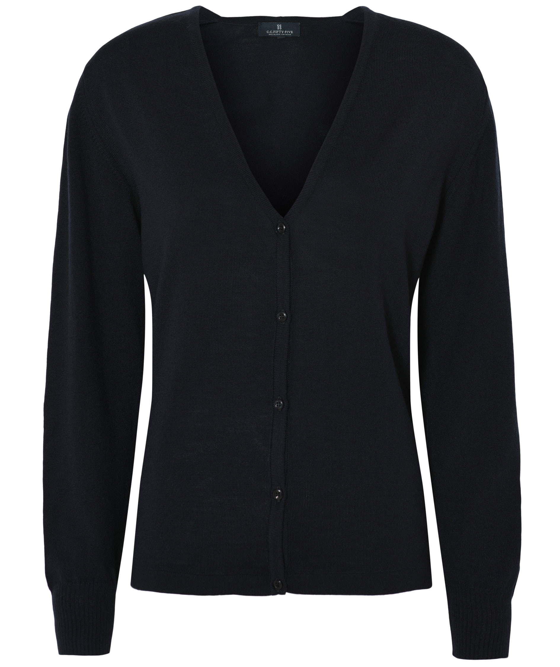 CC55 Milan women's knitted cardigan with merino wool, Dark navy