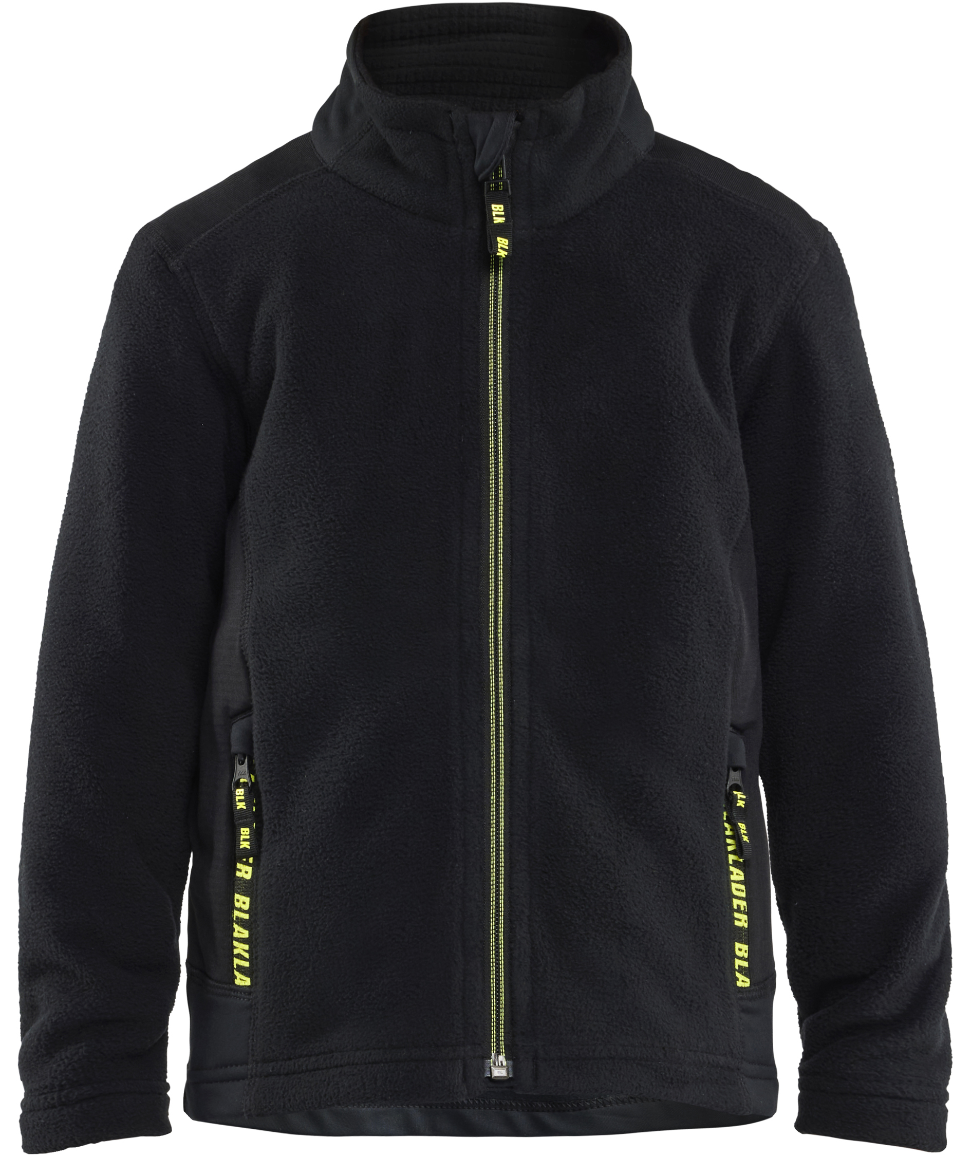 Bl&aring;kl&auml;der fleecetr&ouml;ja till barn, Svart/Varselgul