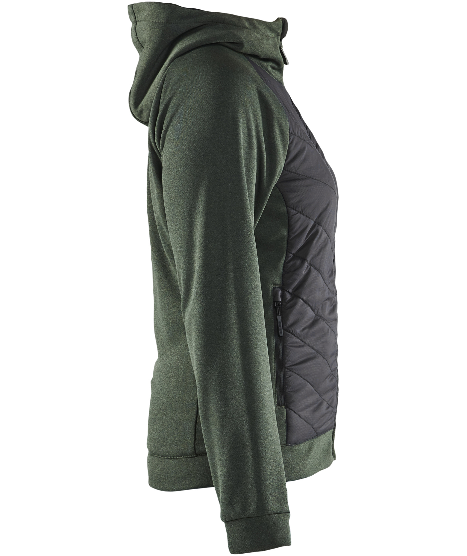 Bl&aring;kl&auml;der women's hybrid hoodie with zipper, Autumn green/Black, large image number 3