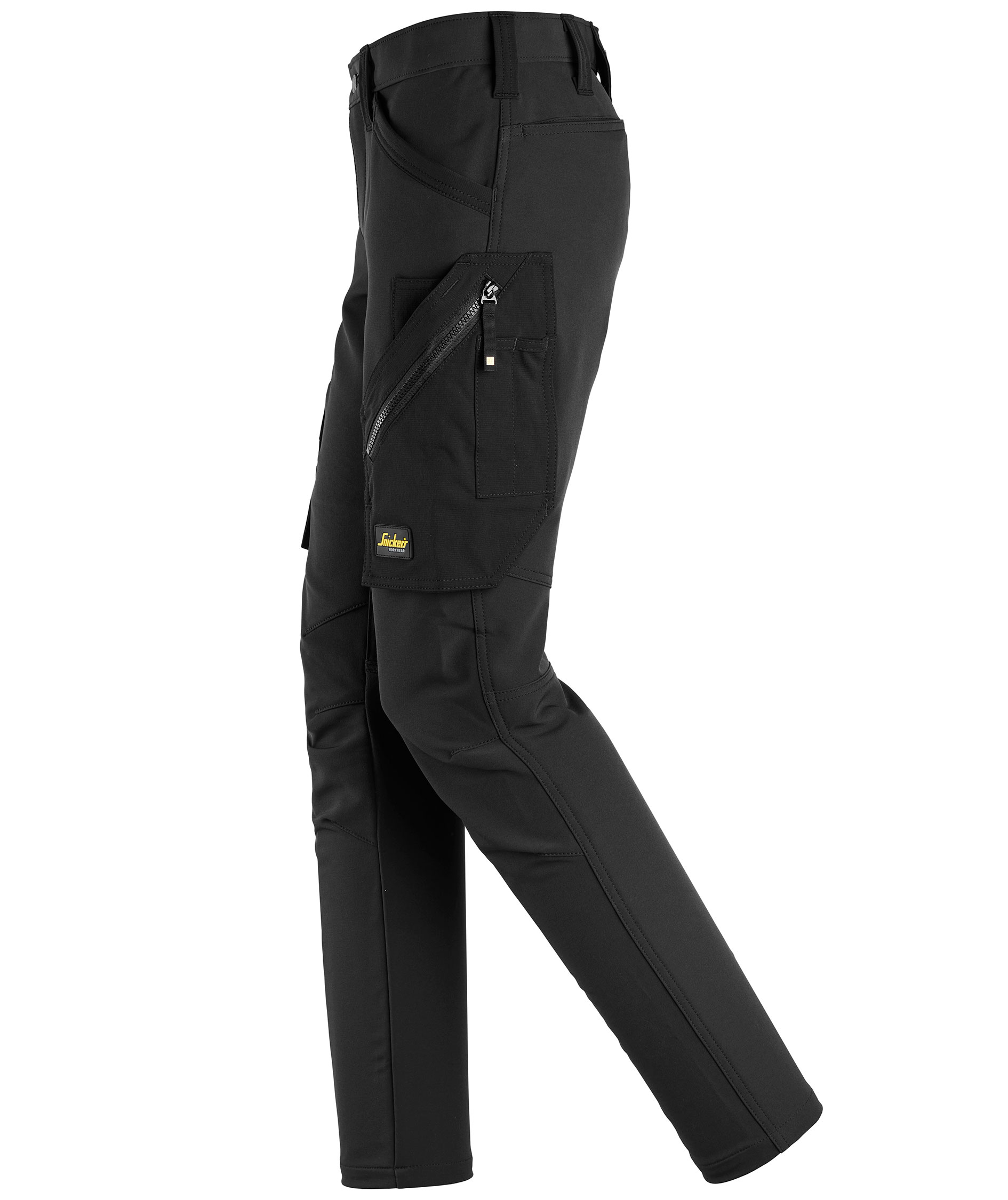 Snickers FlexiWork dame servicebukse 6877 full stretch, Black/Black, large image number 5