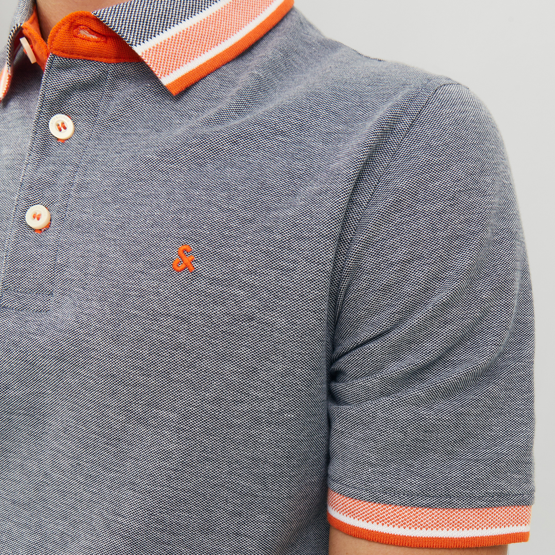 Jack & Jones JJEPAULOS Polo T-shirt, Navy Blazer/Neon, large image number 5