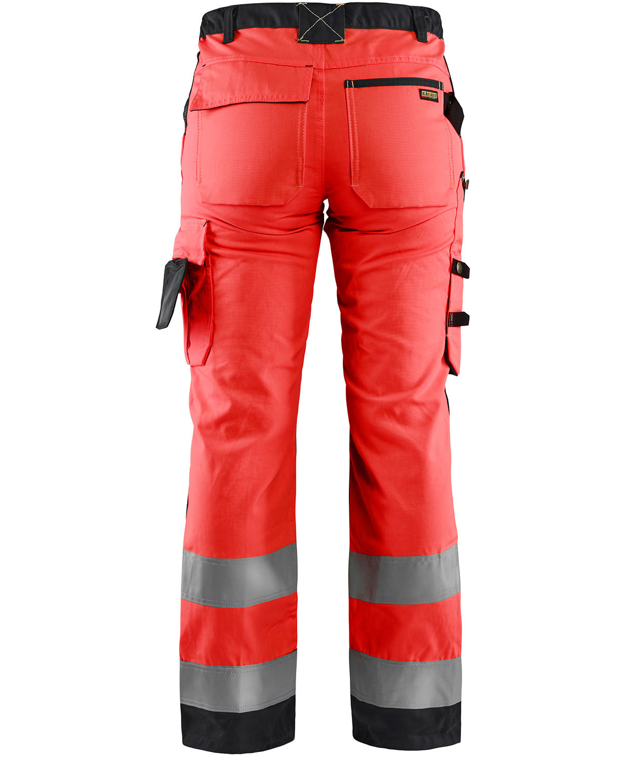 Bl&aring;kl&auml;der arbetsbyxa dam, Varsel R&ouml;d/Svart