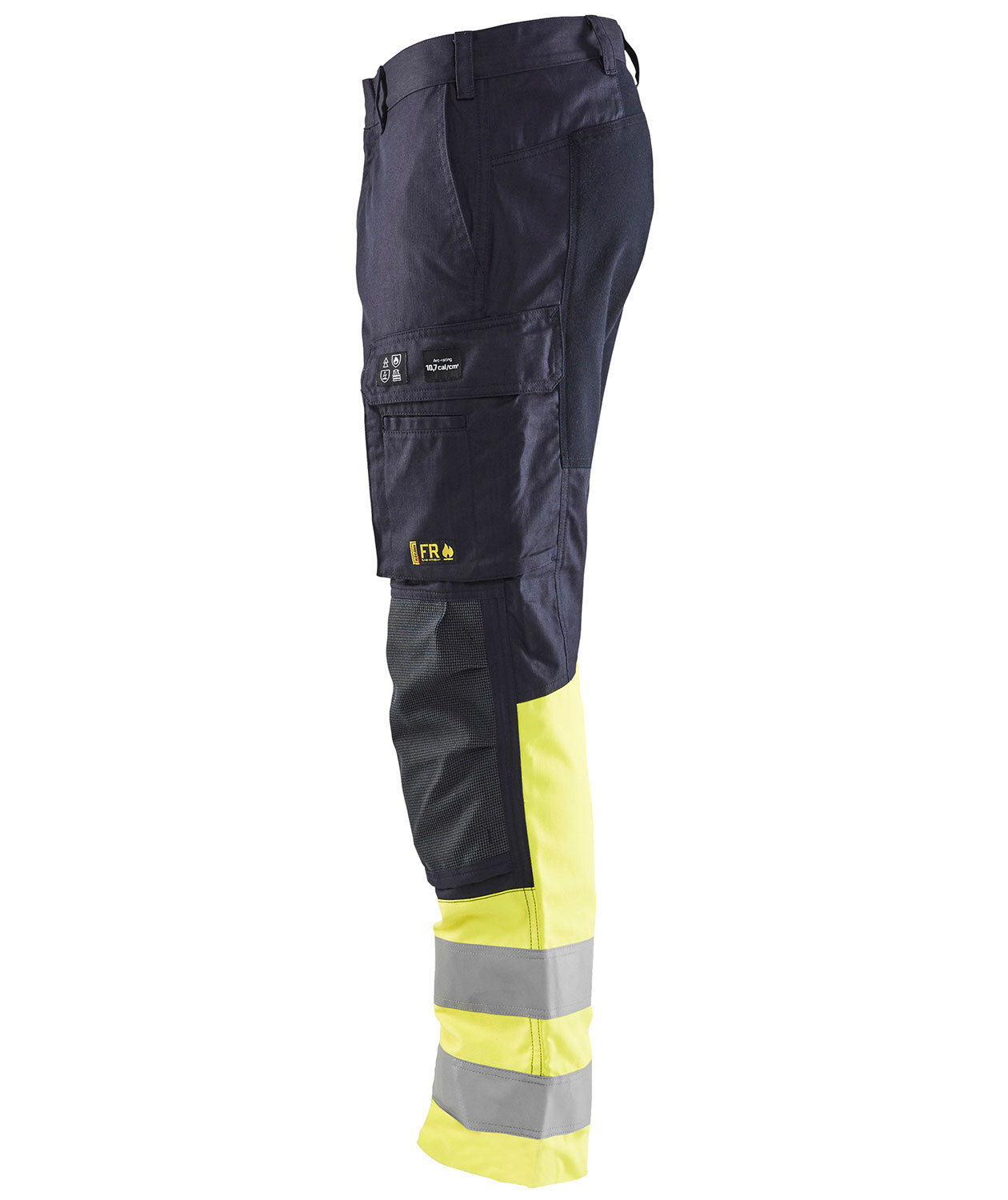 Bl&aring;kl&auml;der Multinorm arbeidsbukse, Marine/Hi-Vis gul, large image number 3