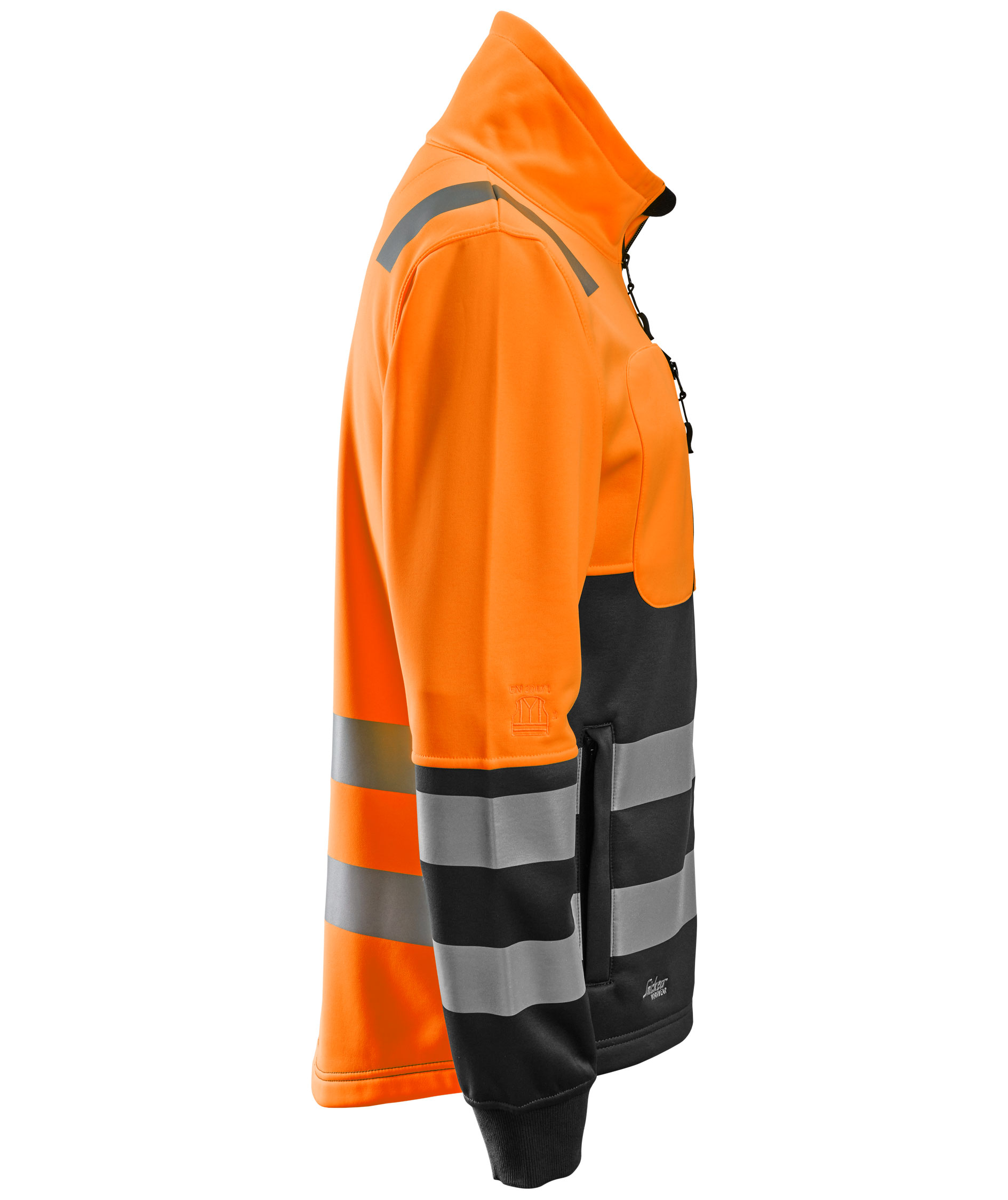 Snickers AllroundWork fleecejakke 8035, Hi-Vis Oransje/Svart, large image number 2
