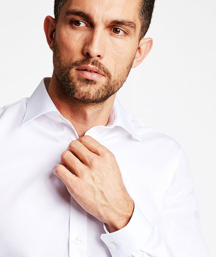 Lindbergh Technical Cover Modern fit skjorte, Hvid, large image number 3