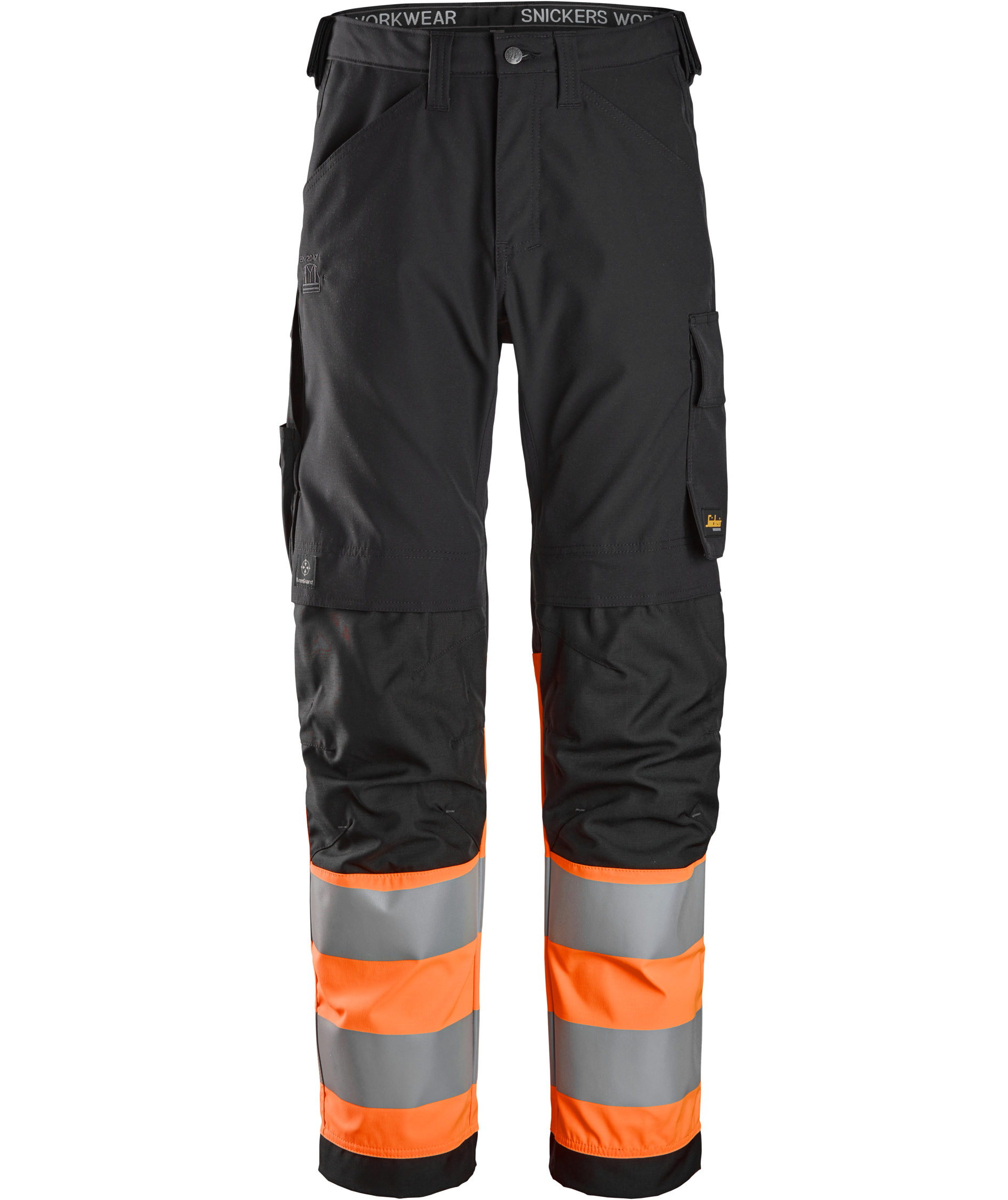 Snickers arbejdsbukser 6339, Hi-Vis Sort/Orange