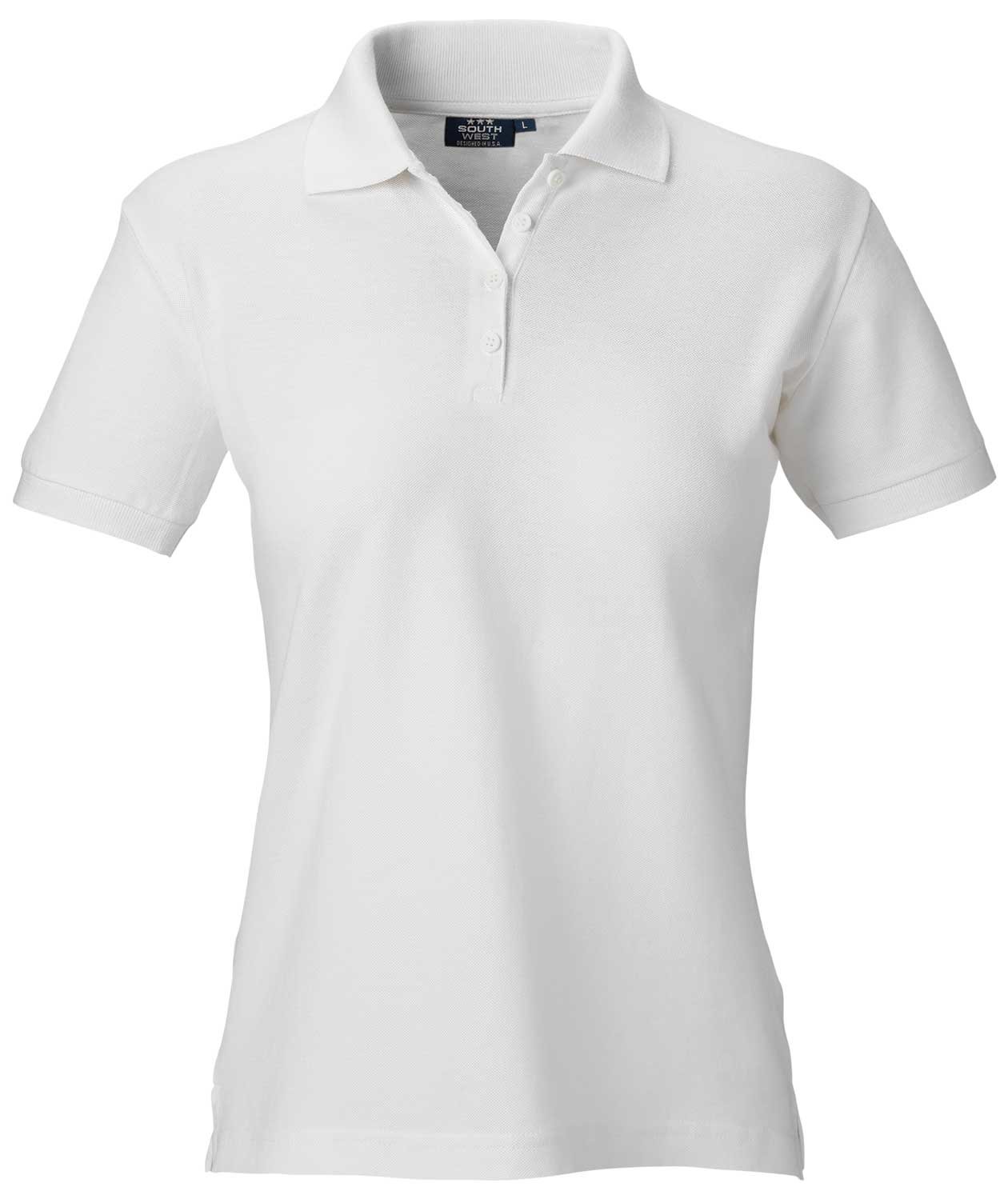 South West Coronita dame polo T-shirt, Hvid, Hvid, swatch