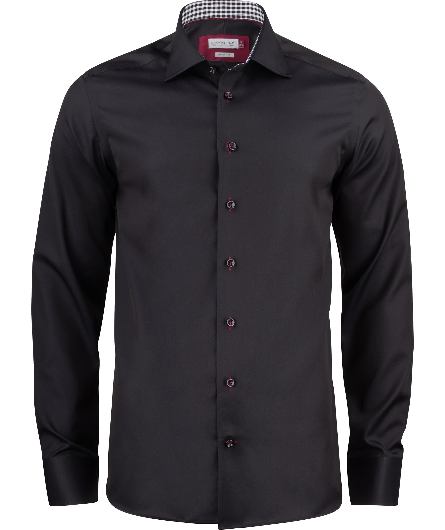 J. Harvest & Frost Twill Red Bow 20 regular fit skjorta, Svart