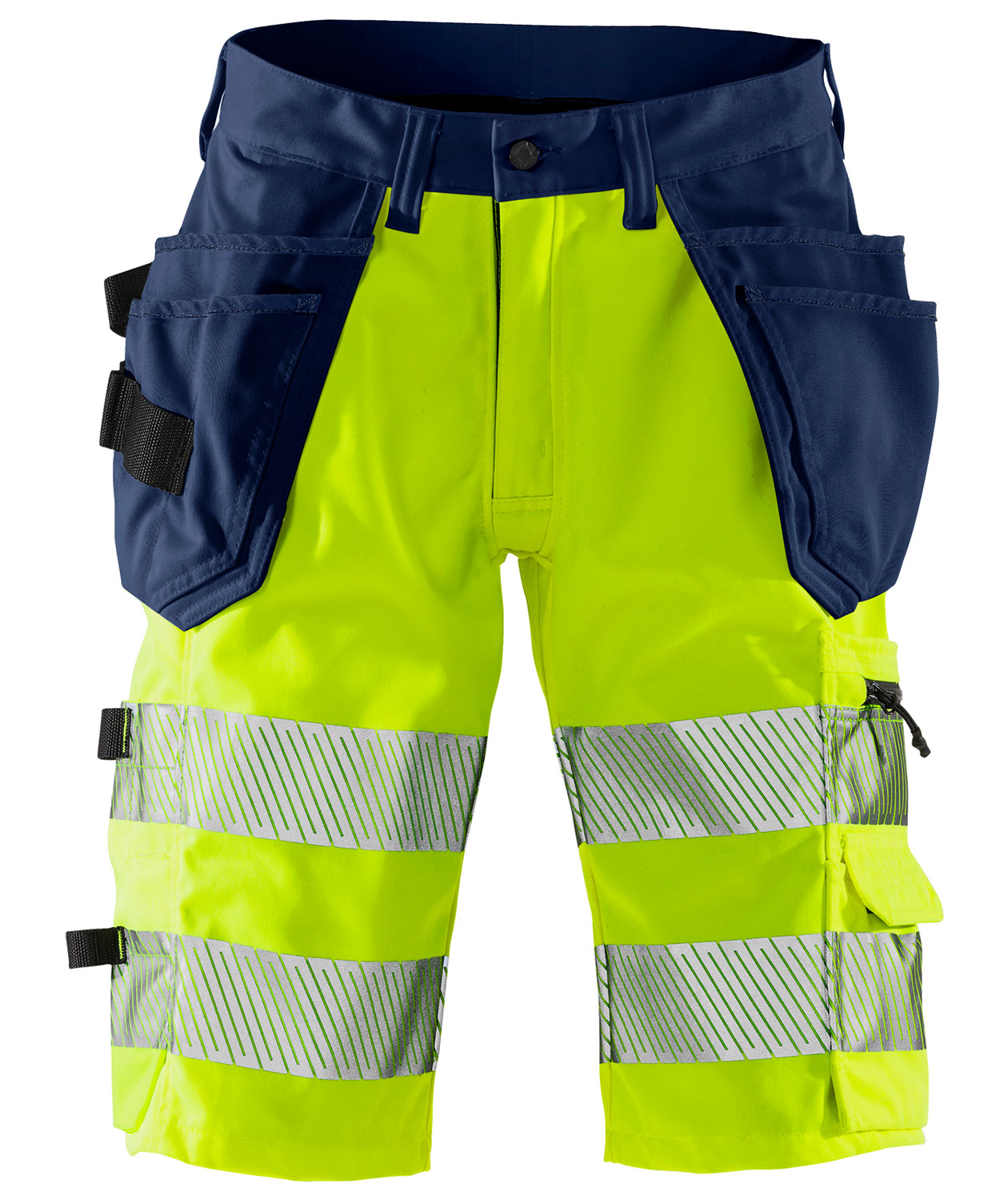 Fristads hantverksshorts 2509 PLU, Varsel yellow/marinbl&aring;