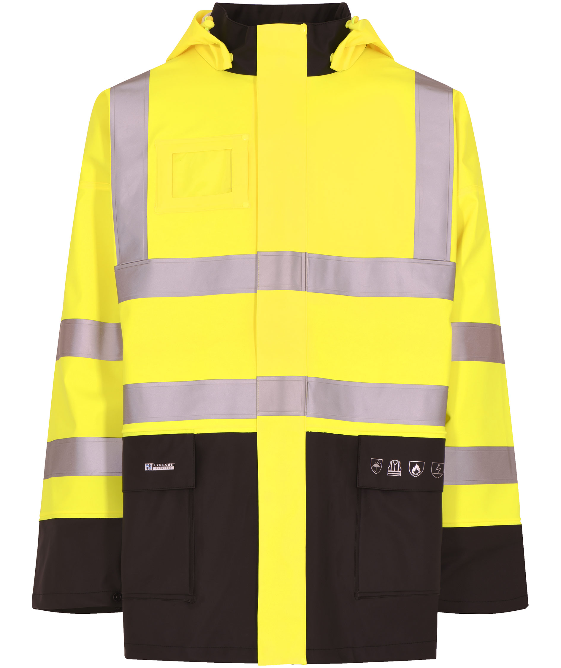 Lyngs&oslash;e FR regnjacka, Varsel yellow/marinbl&aring;