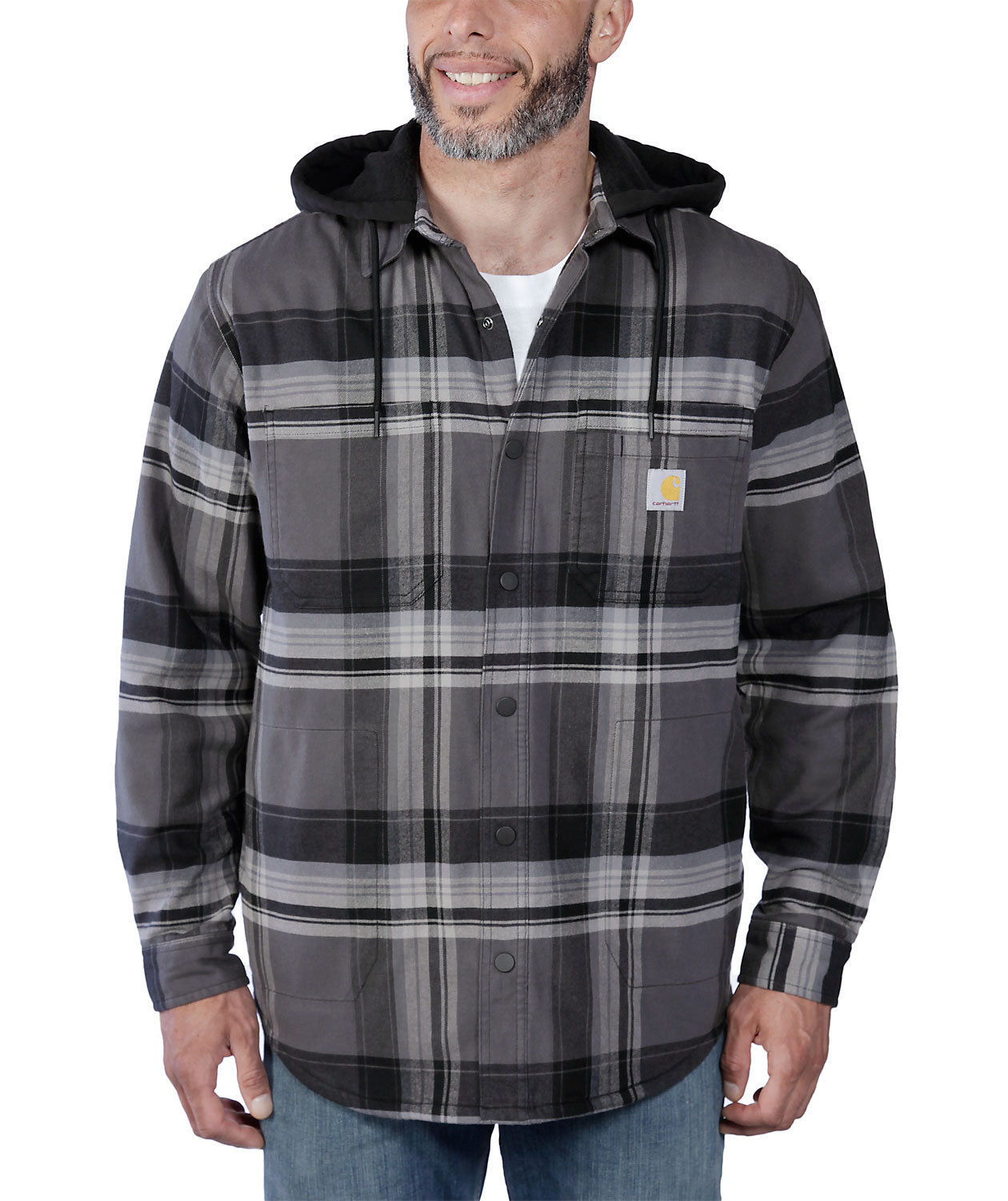 Carhartt fodrad flanellskjorta jacka, Black