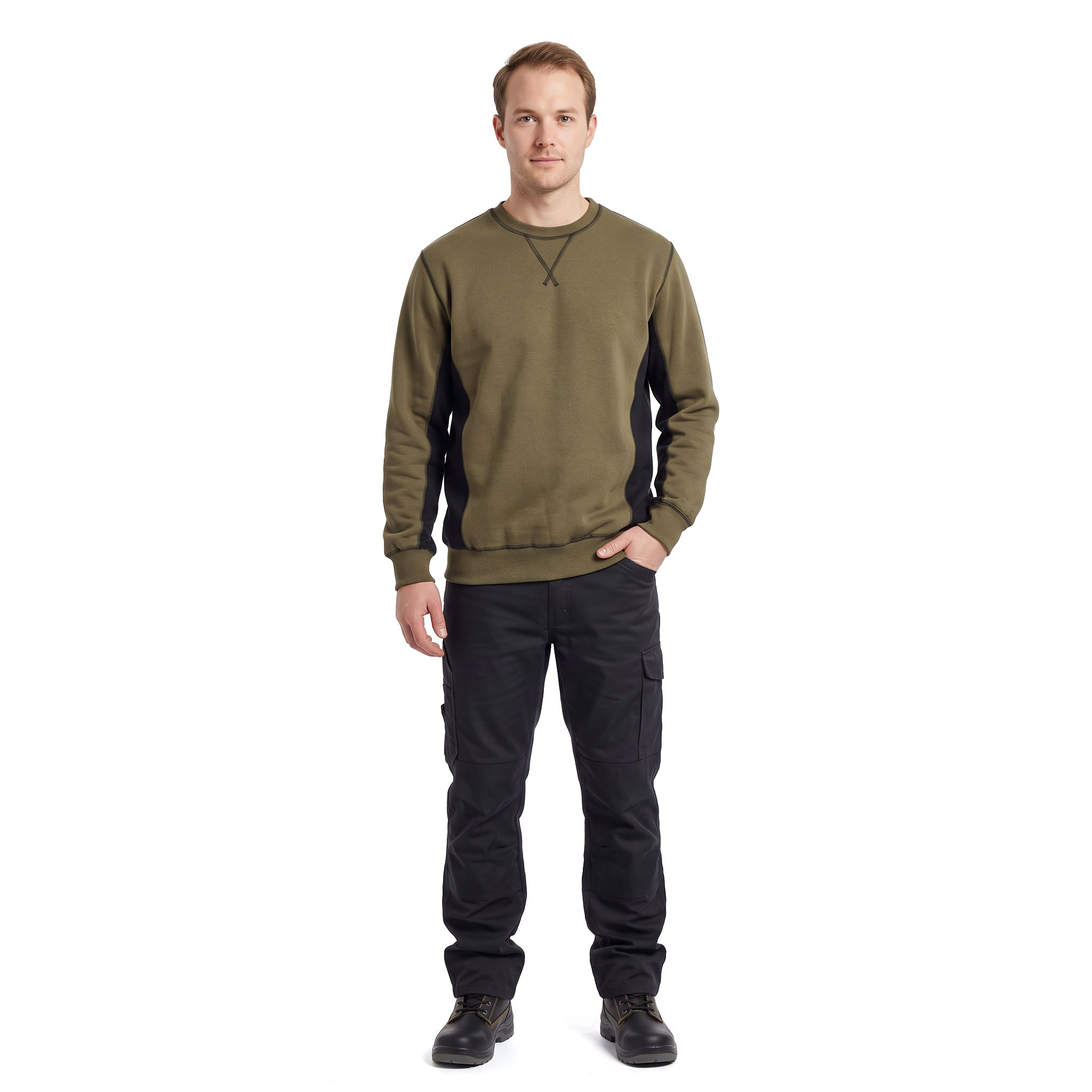 J.A.K. Basic sweatshirt 1626, Army/Black, large image number 2