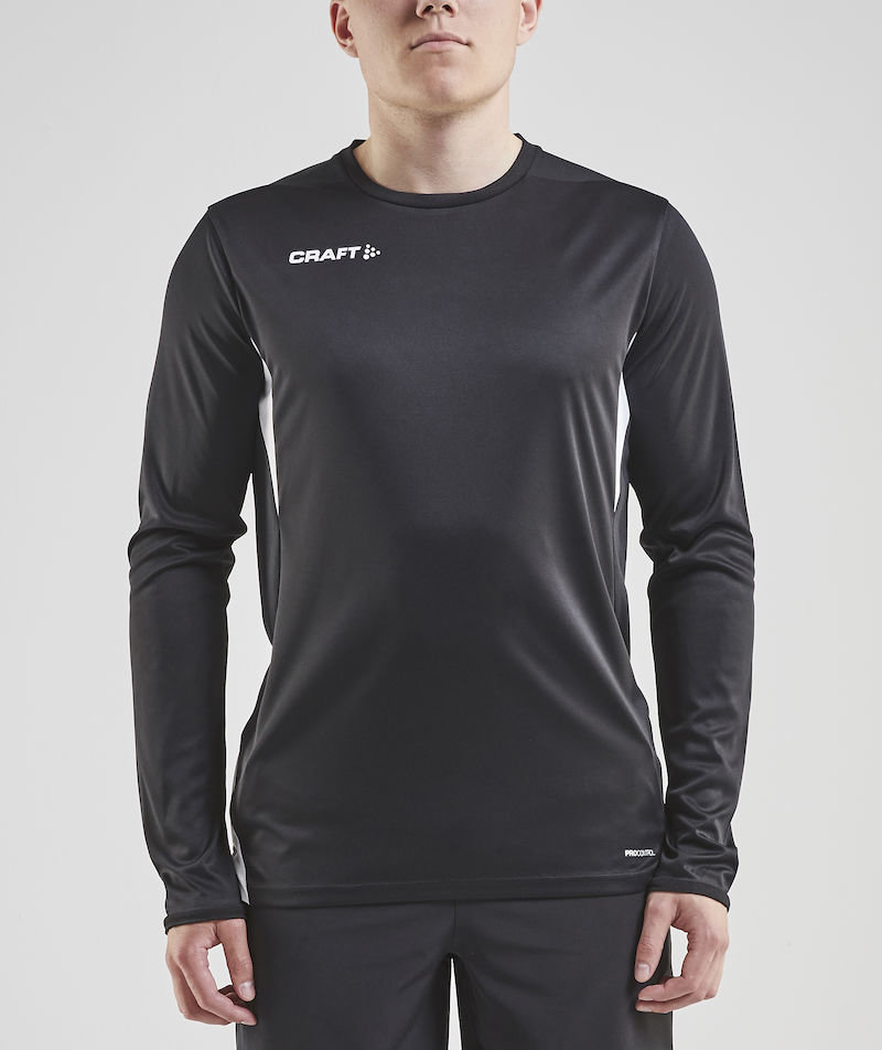 Craft Pro Control Impact l&aring;ng&auml;rmad T-shirt, Svart/Vit