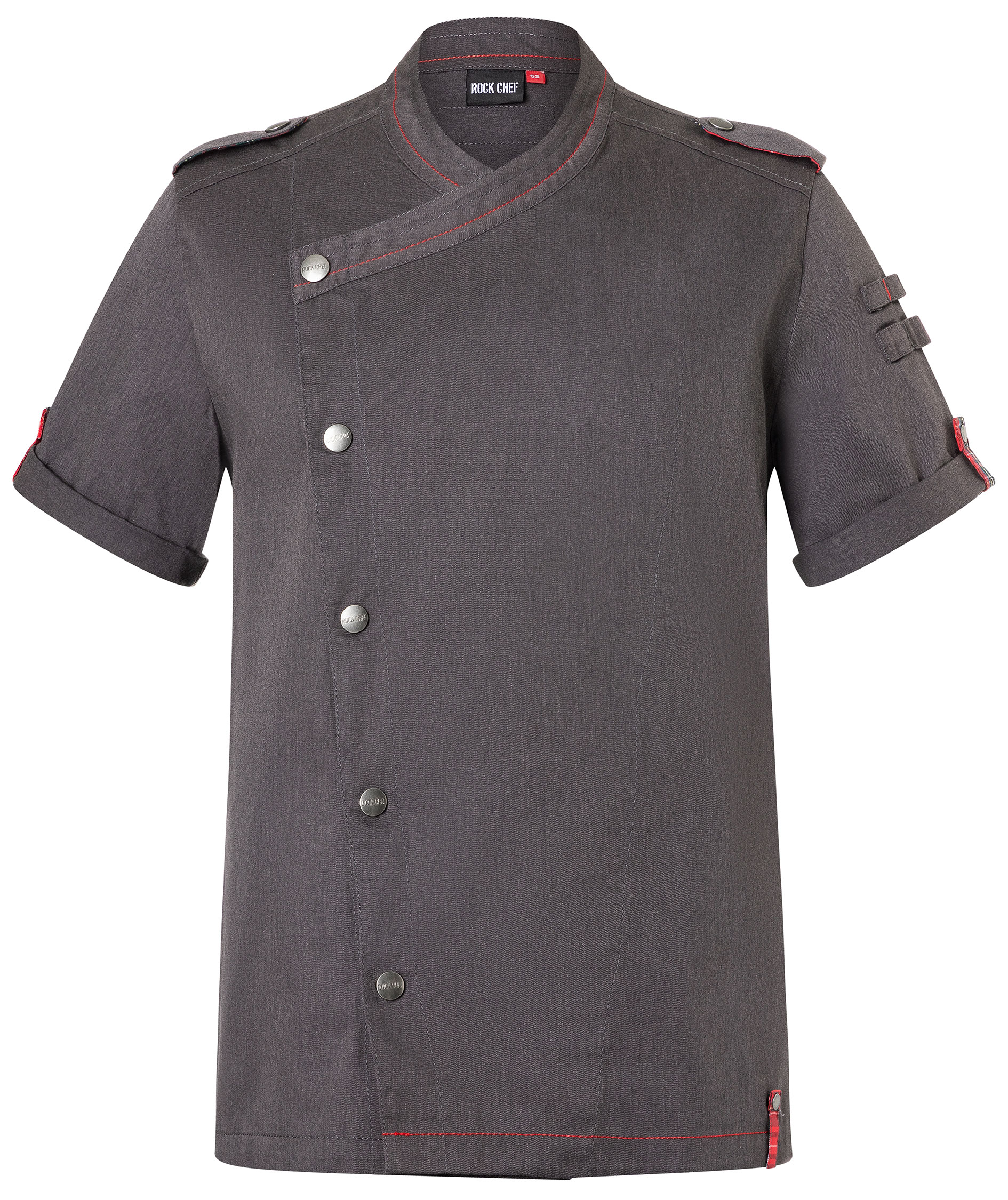 Karlowsky Denim-Style ROCK CHEF&reg; kort&auml;rmad kockjacka, Svart Denim