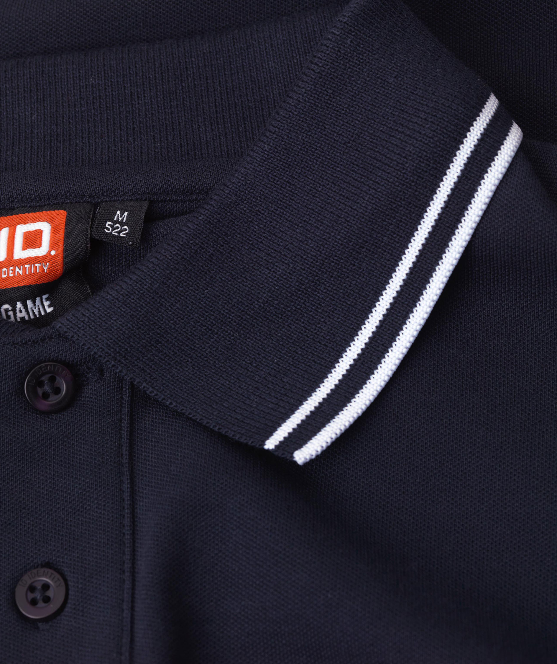 ID Stretch polo T-shirt med kontrast, Navy, large image number 3