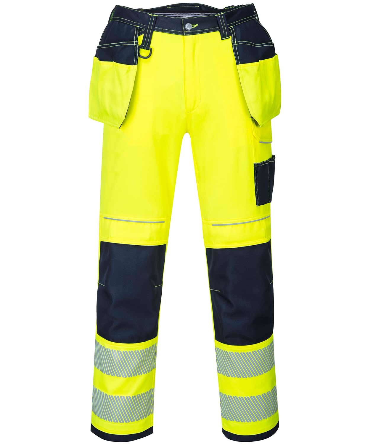 Portwest Vision hantverksbyxa T501, Varsel Gul/M&ouml;rk Marinbl&aring;