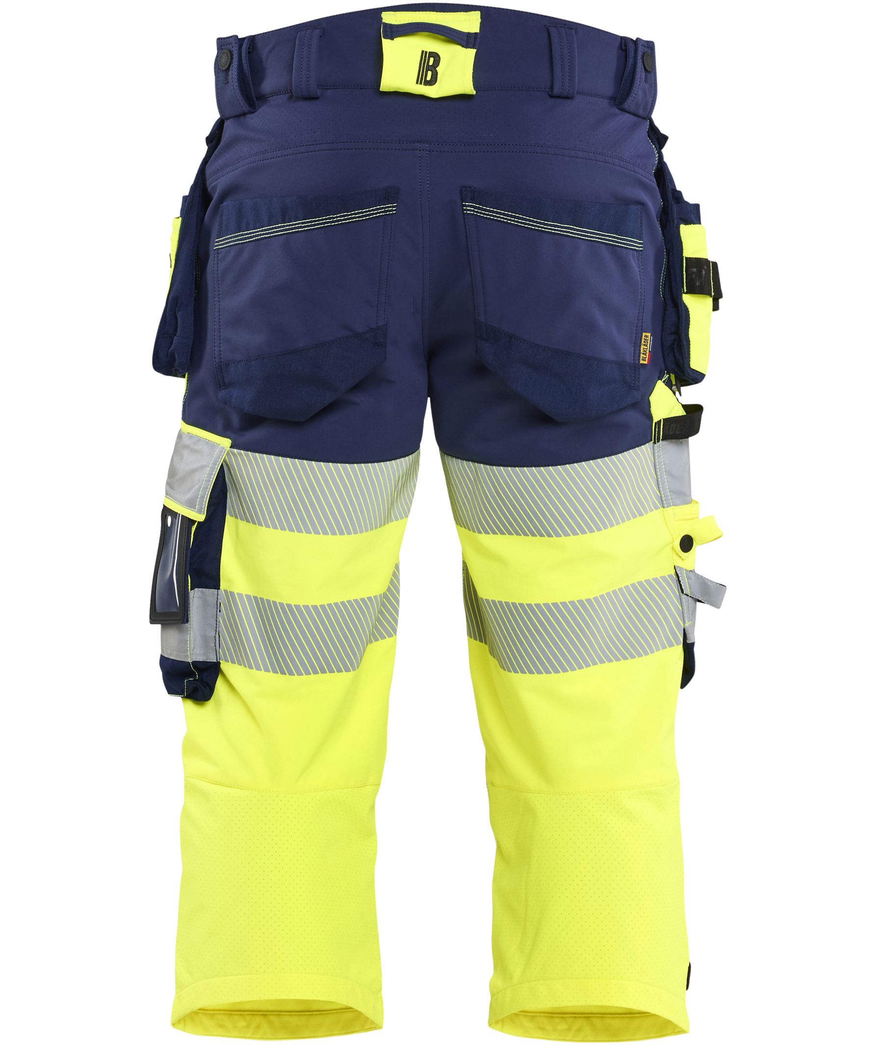 Bl&aring;kl&auml;der hantverkspiratbyxa full stretch, Varsel yellow/marinbl&aring;