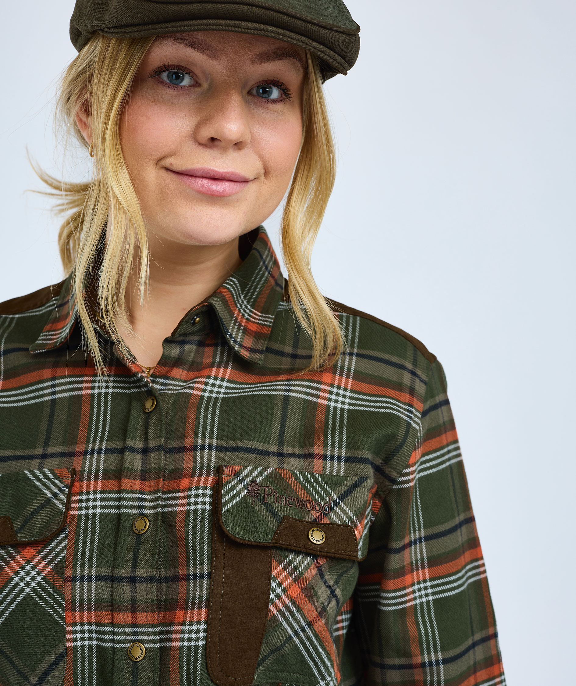 Pinewood Prestwick Exclusive dame flannelskjorte, Green/Burned Orange, large image number 4