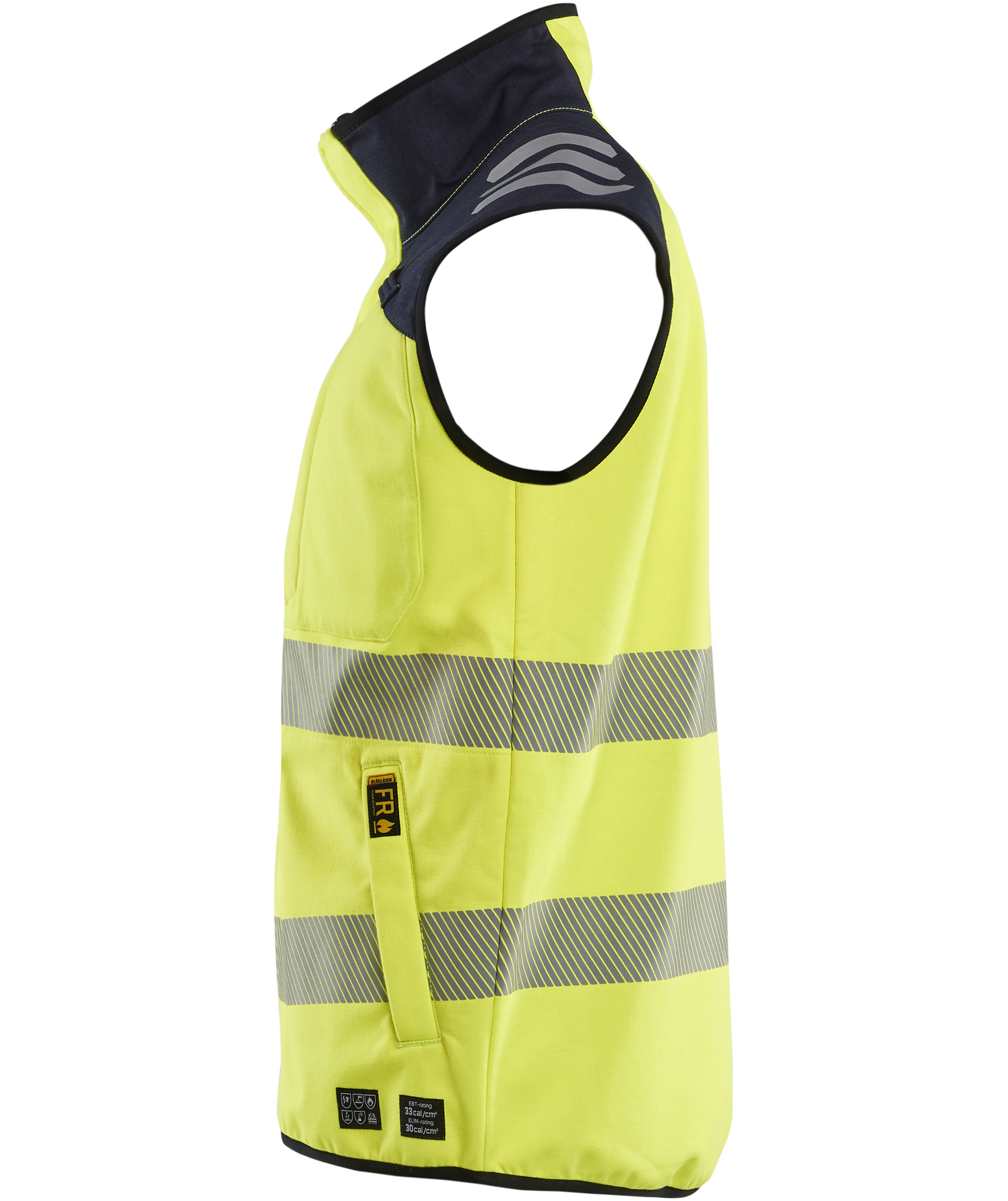Bl&aring;kl&auml;der Multinorm softshell vest, Hi-Vis yellow/marine, large image number 3