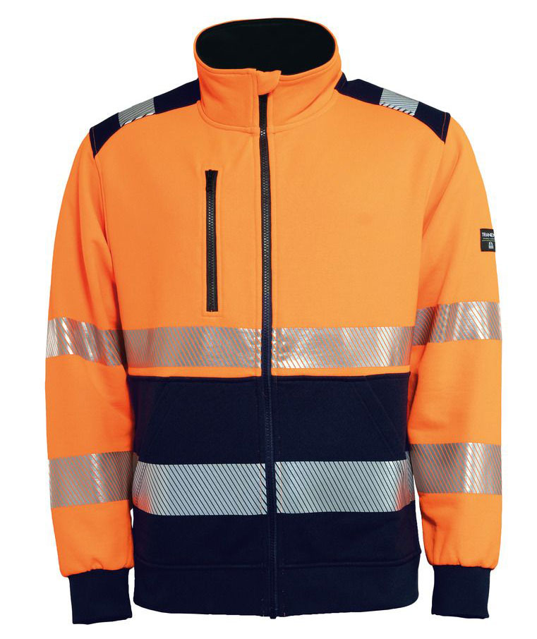 Tranemo Cardigan, Hi-vis Orange/Marine