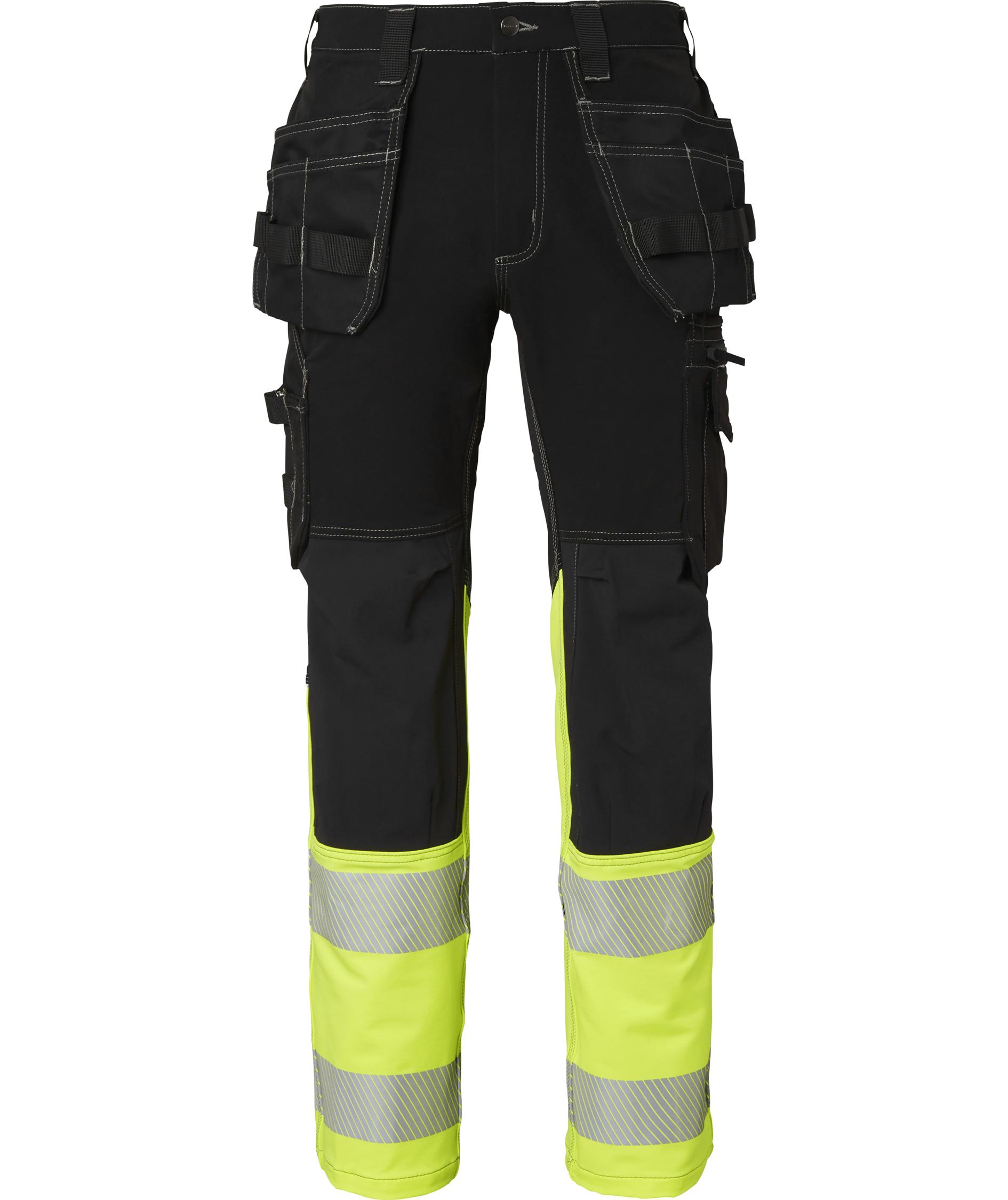 Top Swede h&aring;ndverksbukse 312 full stretch, Svart/Hi-Vis Gul