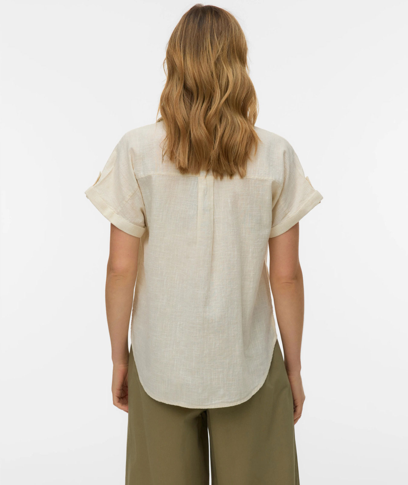 Vero Moda VMTHILDE kortermet dameskjorte, Silver Lining, large image number 2