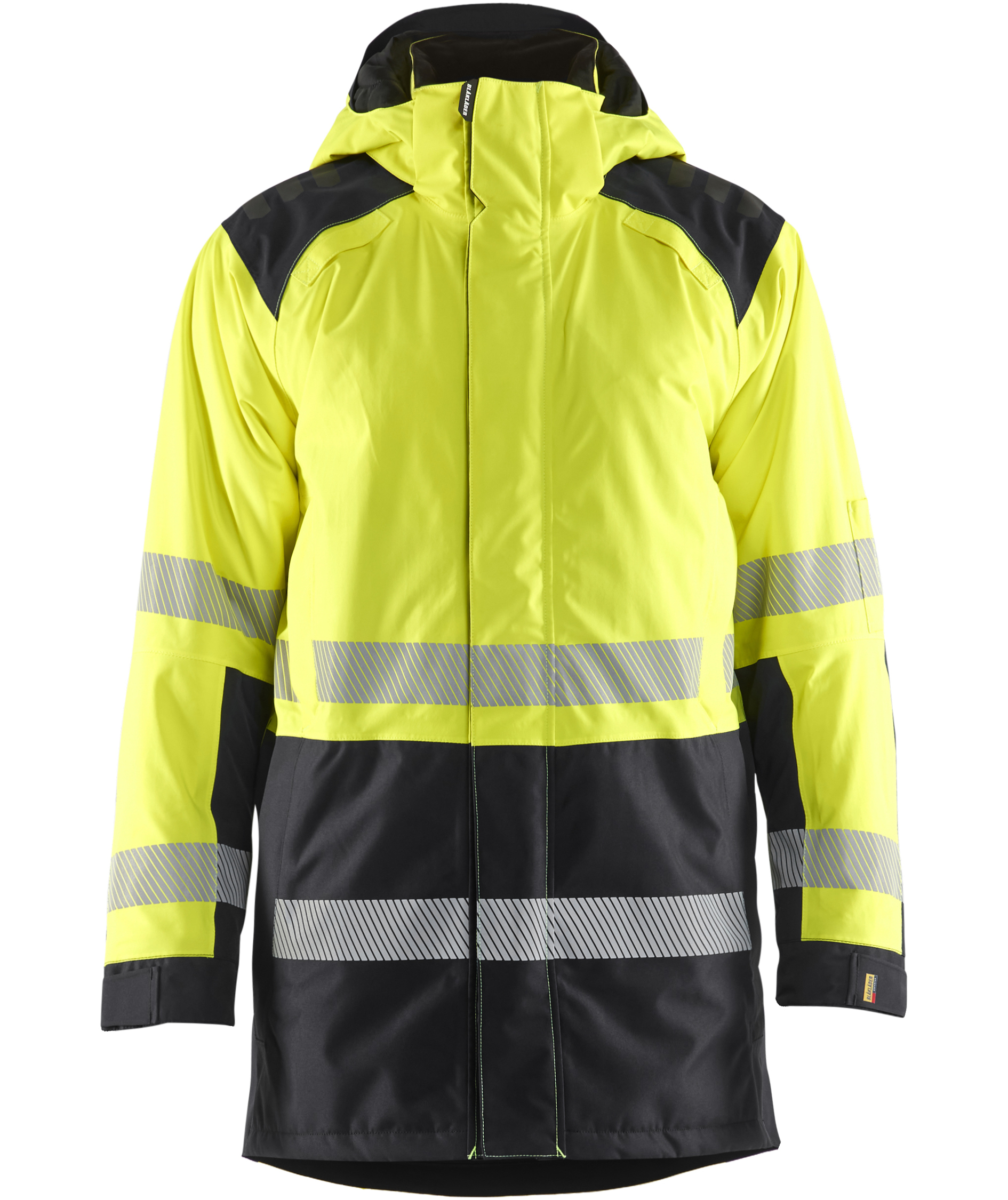 Bl&aring;kl&auml;der vinter parkas, Varsel Gul/Svart