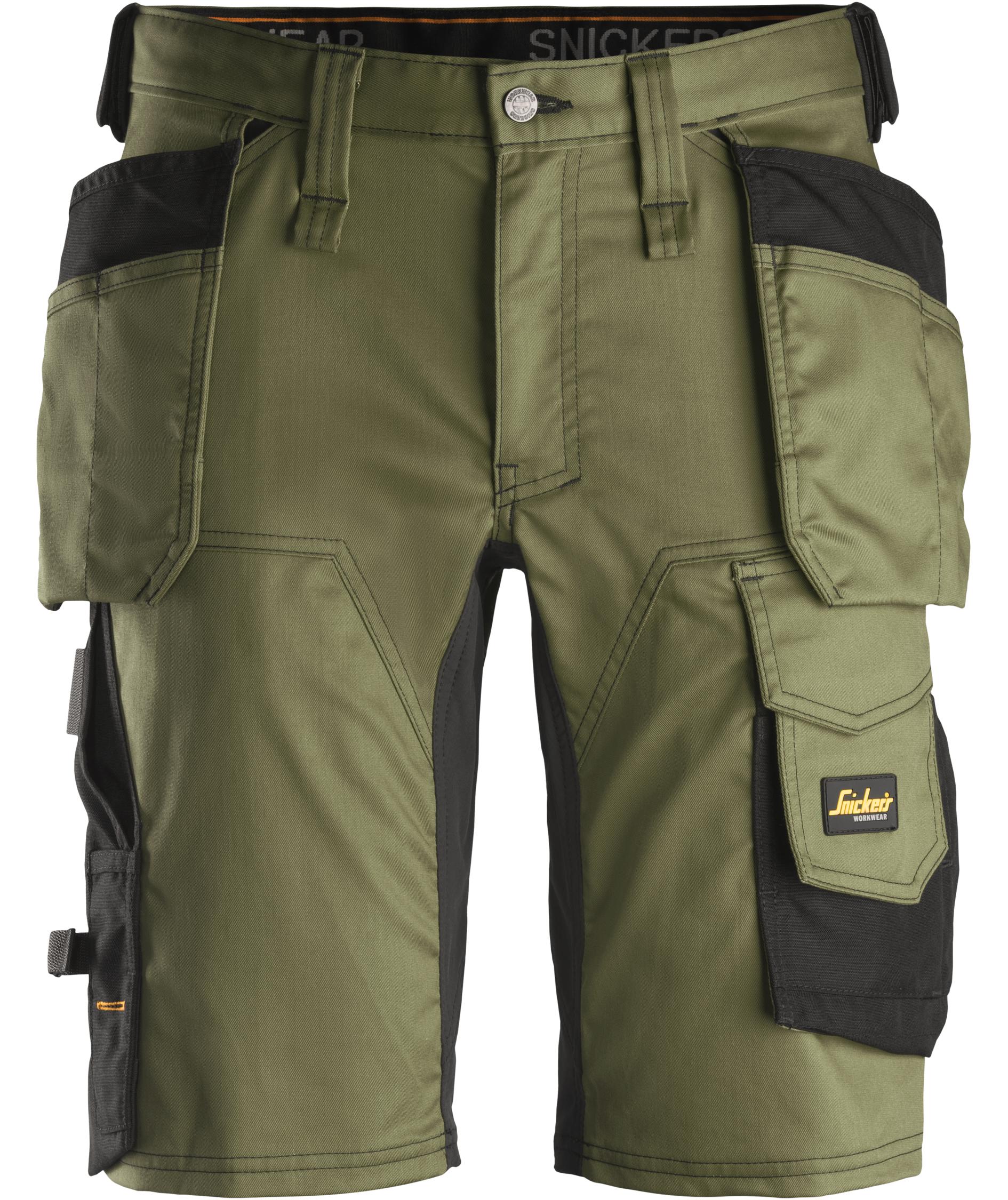 Snickers AllroundWork h&aring;ndverkershorts 6141, Khaki Green/Black, Khaki Green/Black, swatch