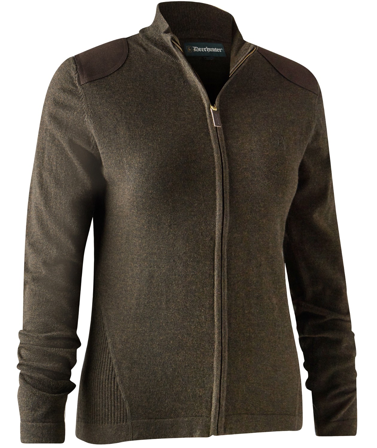 Deerhunter Lady Darlington stickad cardigan med merinoull, Dark Elm