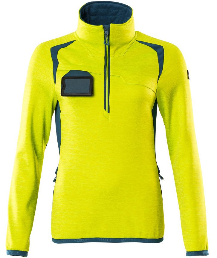 Mascot Accelerate Safe women's fleece sweater, Hi-Vis Yellow/Dark Petroleum, Hi-Vis Yellow/Dark Petroleum, swatch