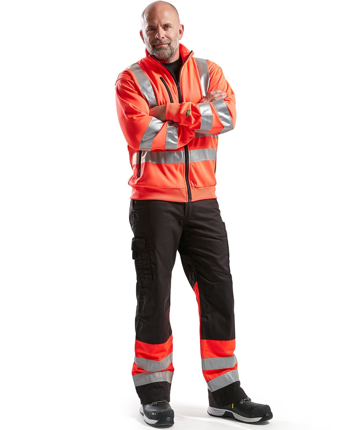 Bl&aring;kl&auml;der work trousers, Black/Hi-Vis Red, large image number 1