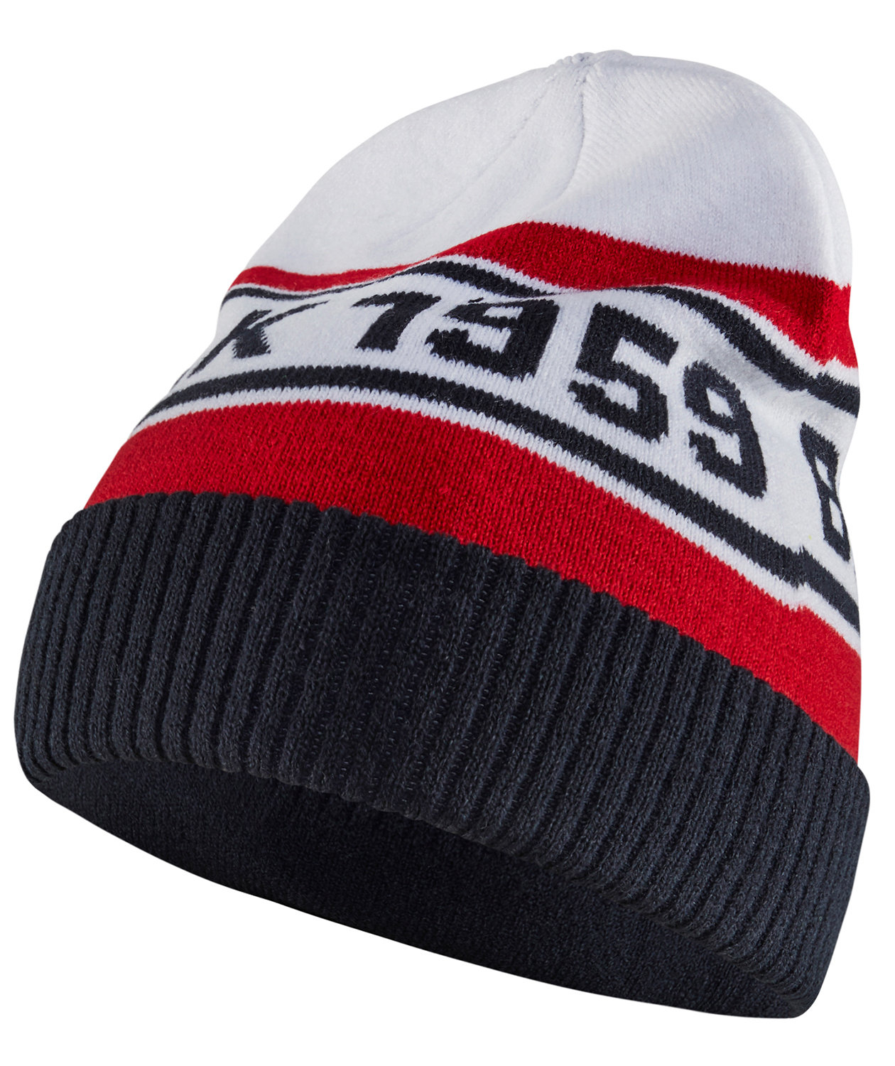 Bl&aring;kl&auml;der stickad m&ouml;ssa, Marinbl&aring;/R&ouml;d