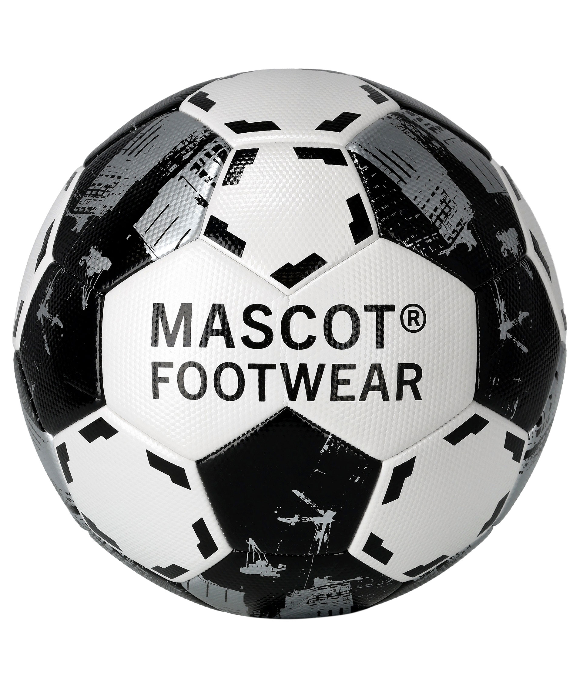 Mascot football with logo, White/Black, White/Black, large image number 2