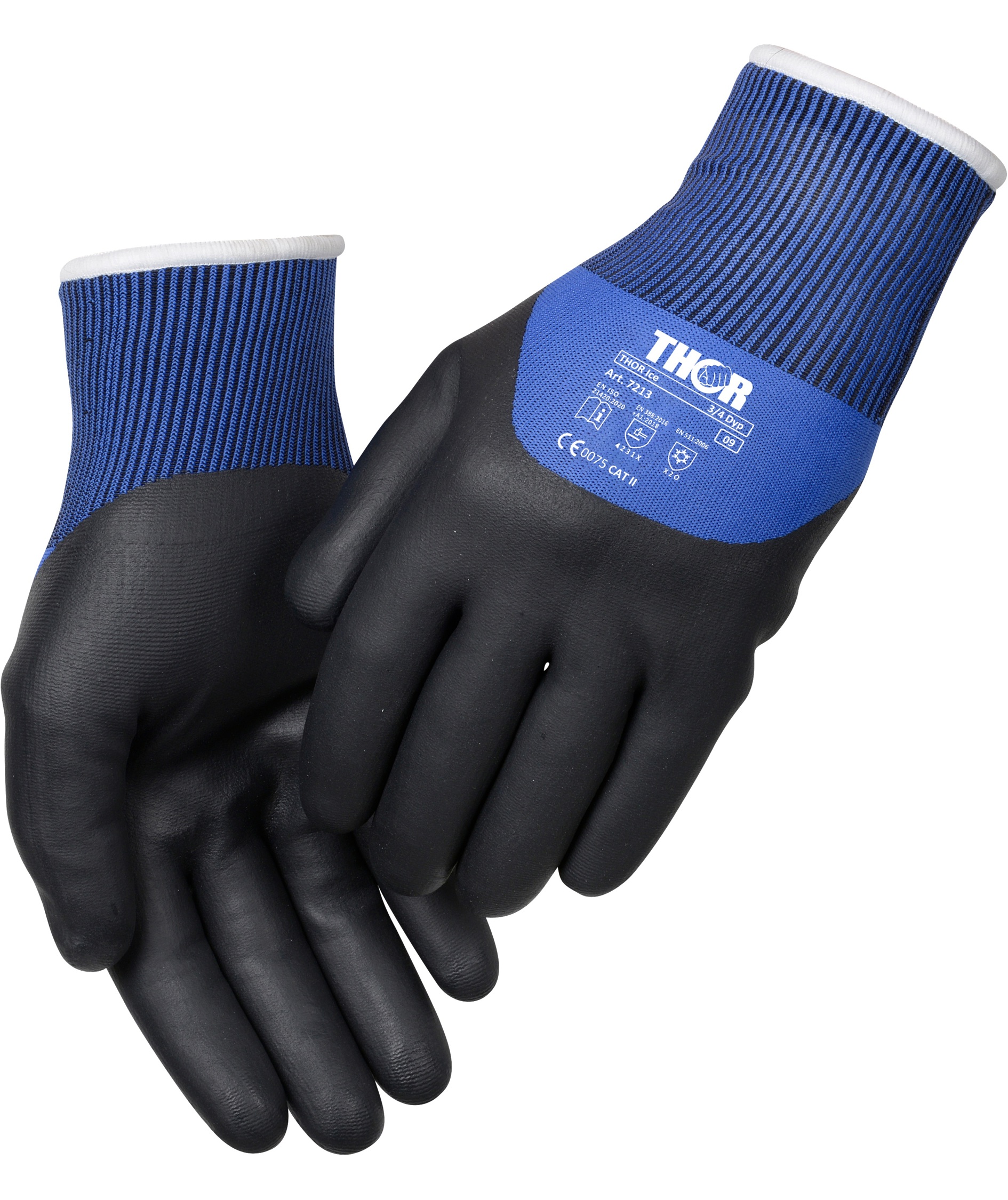 Thor 7213 Ice winter work gloves, Blue, large image number 0