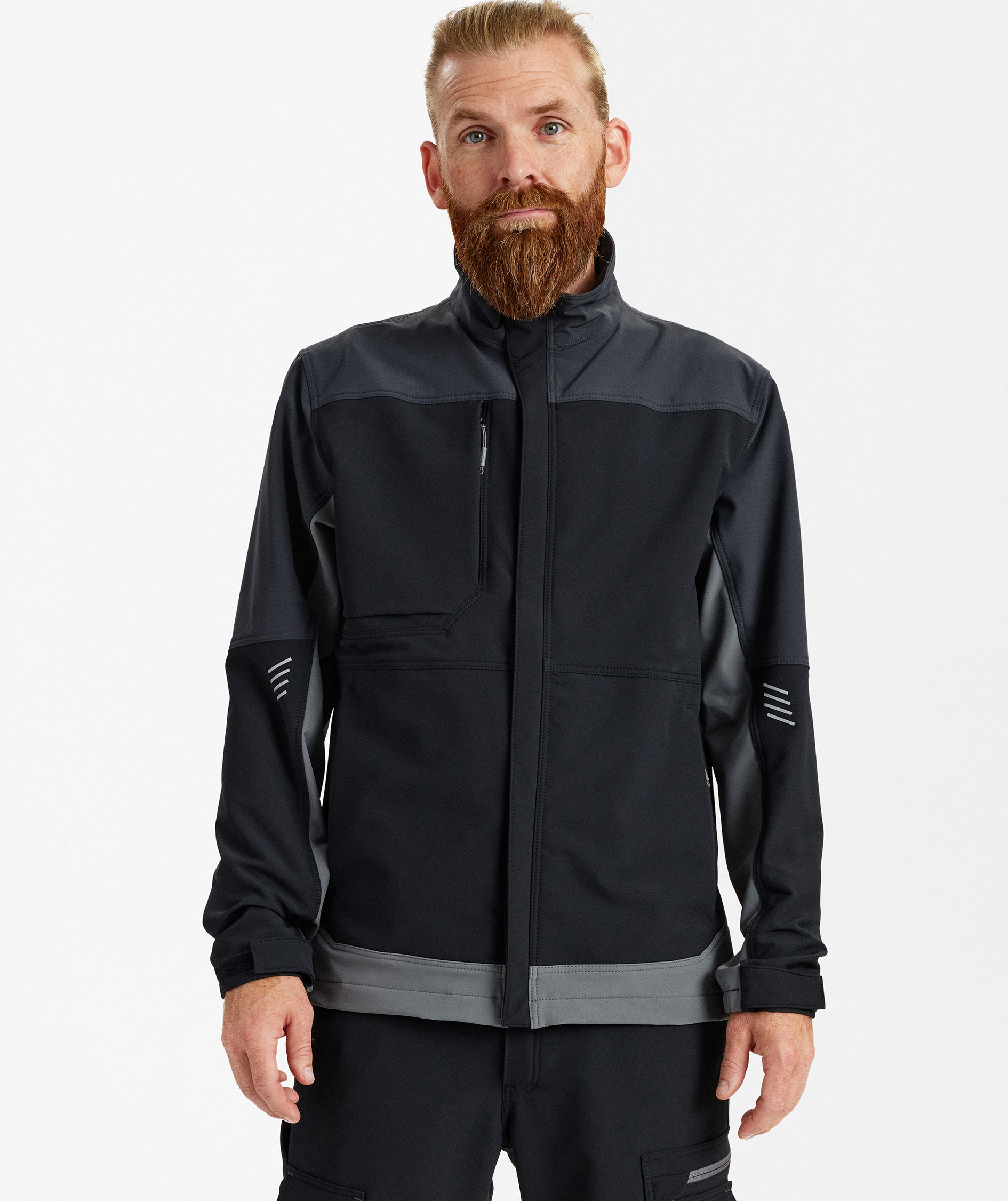 Engel Entire work jacket full stretch, Black/Anthracite Grey, large image number 1