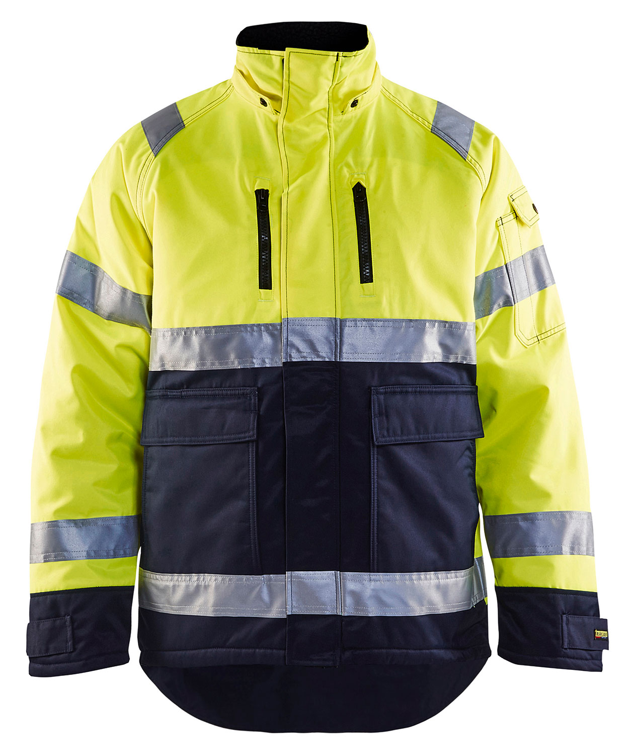 Bl&aring;kl&auml;der vinter arbejdsjakke, Gul/Marine