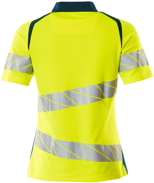 Mascot Accelerate Safe dame polo T-skjorte, Hi-Vis Gul/M&oslash;rk Petroleum, large image number 1