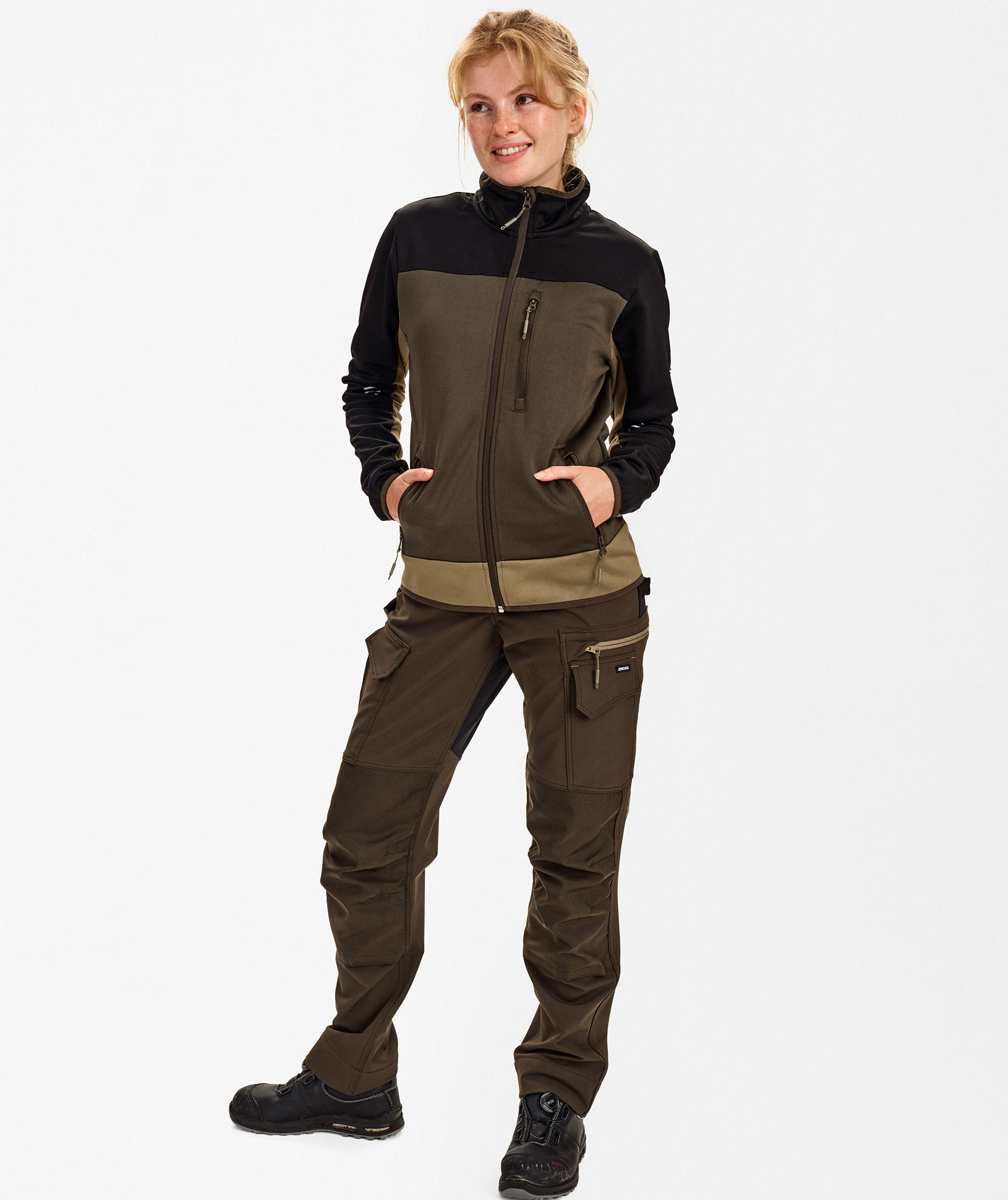 Engel Entire women's midlayer cardigan, Forest Green/Black, large image number 2